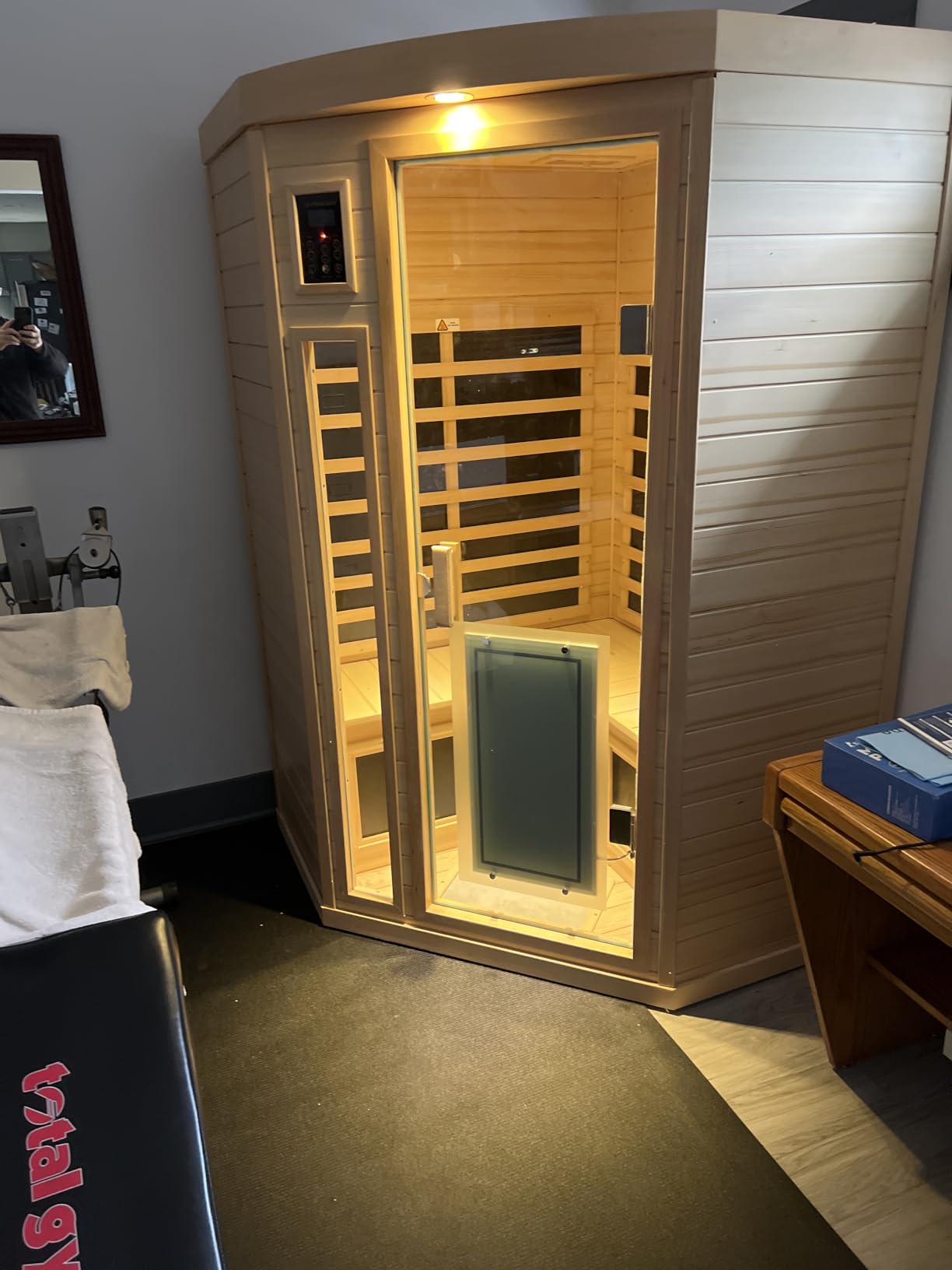 Full Spectrum Sauna, Outdoor Sauna 3 Person Infrared Sauna, Infrared Saunas for Home, 1950W 20A Low EMF Far Infrared Sauna Old Fir Wooden Sauna with Red Light Therapy, Reclining Seats customer photo 1