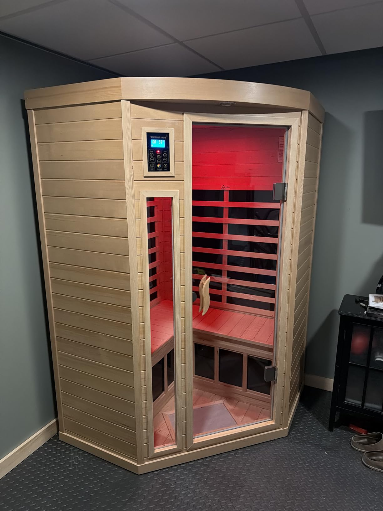 Full Spectrum Sauna, Outdoor Sauna 3 Person Infrared Sauna, Infrared Saunas for Home, 1950W 20A Low EMF Far Infrared Sauna Old Fir Wooden Sauna with Red Light Therapy, Reclining Seats customer photo 2