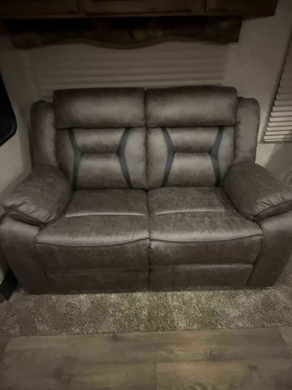 Faux Leather Manual Reclining Sofa, 3 Seat Recliner Sofa Chair, Couch Furniture for Living Room, Furniture, Meeting Room, Dark Brown (3 Seat Sofa) customer photo 1