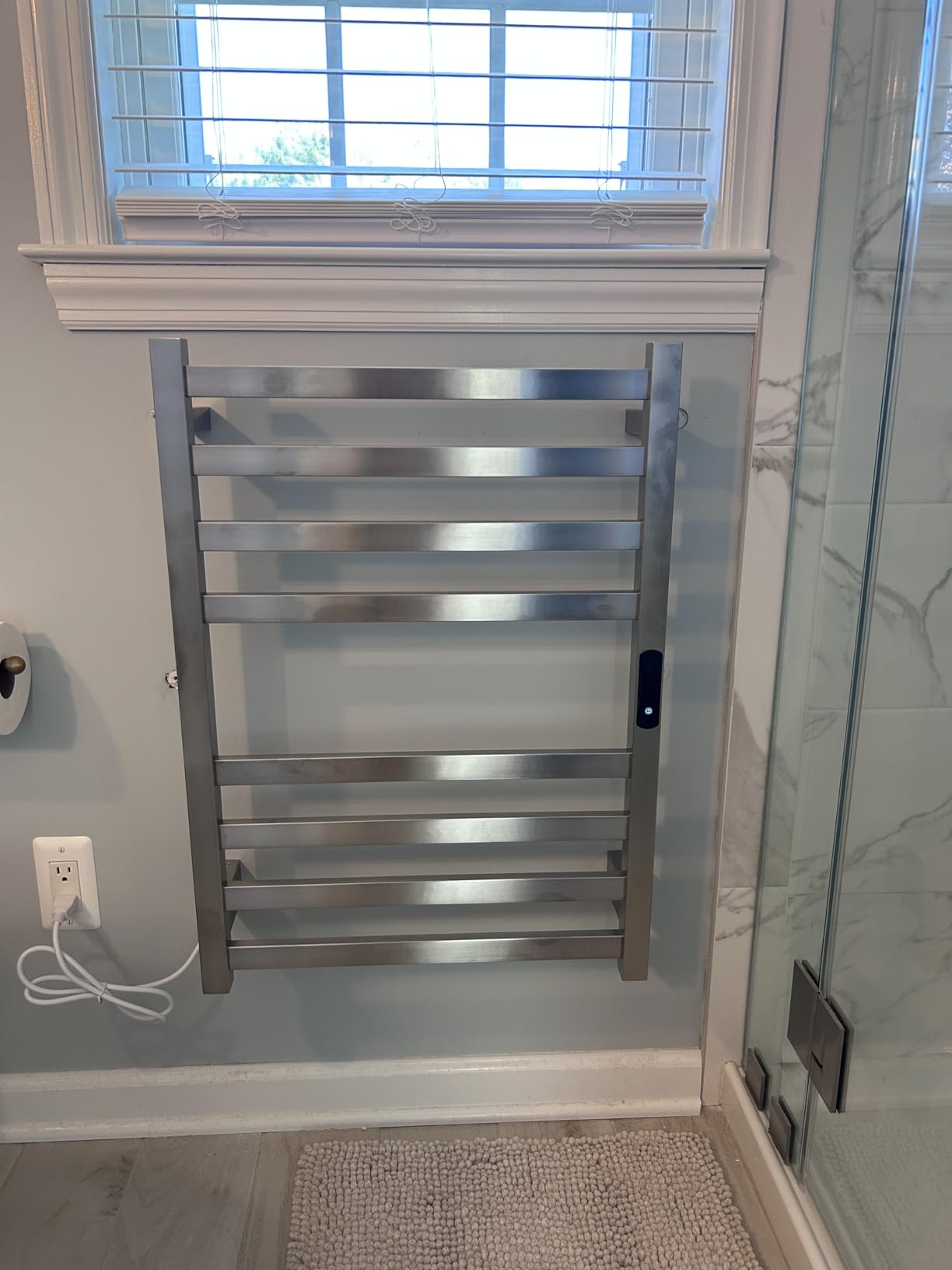 Towel Warmer Matte Black Heated Towel Rack for Bathroom | Electric Towel Dryer Rack with Temperature Control Plug-in/Hardwired heated towel rack with 304 stainless steel customer photo 2