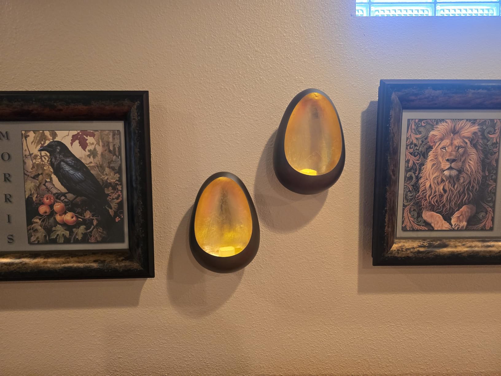 Ember Metal Wall Candle Sconce Set of Two Wall Candle Holders - Set of 2 Handcrafted Decorative Tea Light Sconces for Living Room Gold Tea Holder customer photo 1