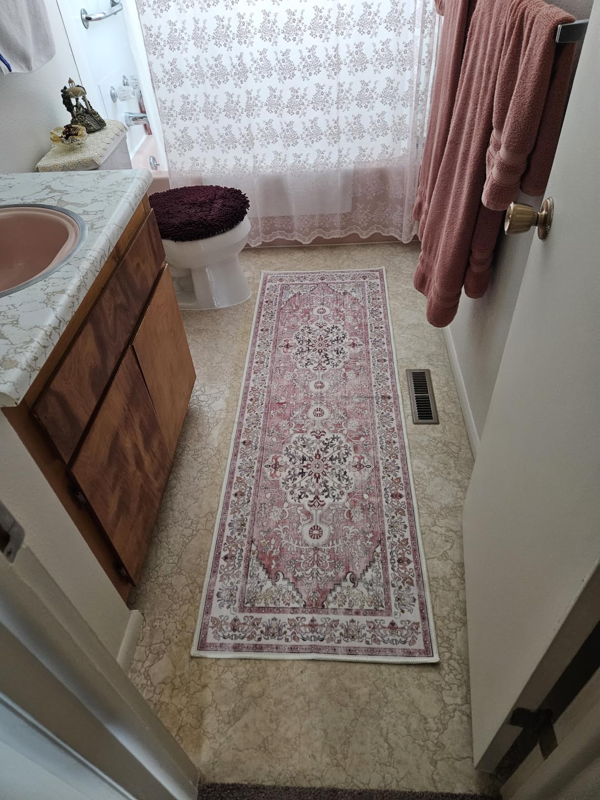 U'Artlines Boho Vintage Area Rug 8x10 Machine Washable Low Pile Soft Floor Carpet Non Slip customer photo 1