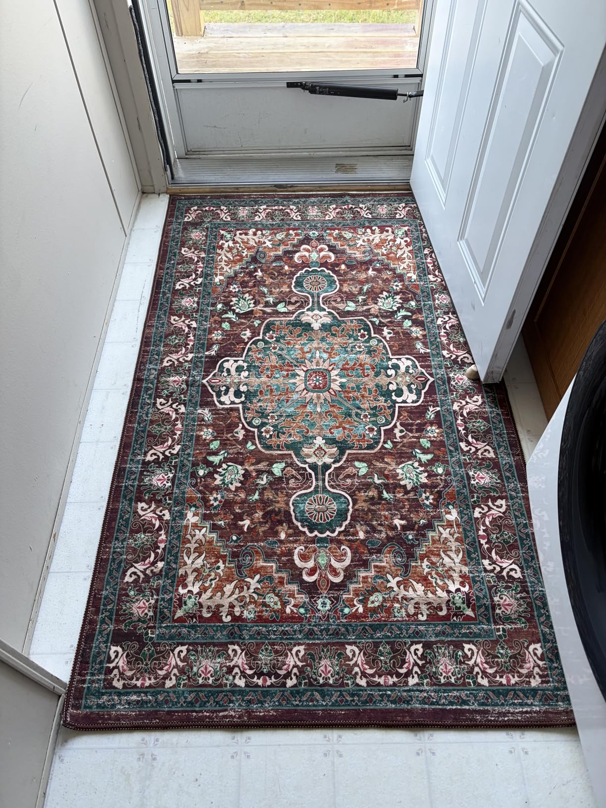 U'Artlines Boho Vintage Area Rug 8x10 Machine Washable Low Pile Soft Floor Carpet Non Slip customer photo 2