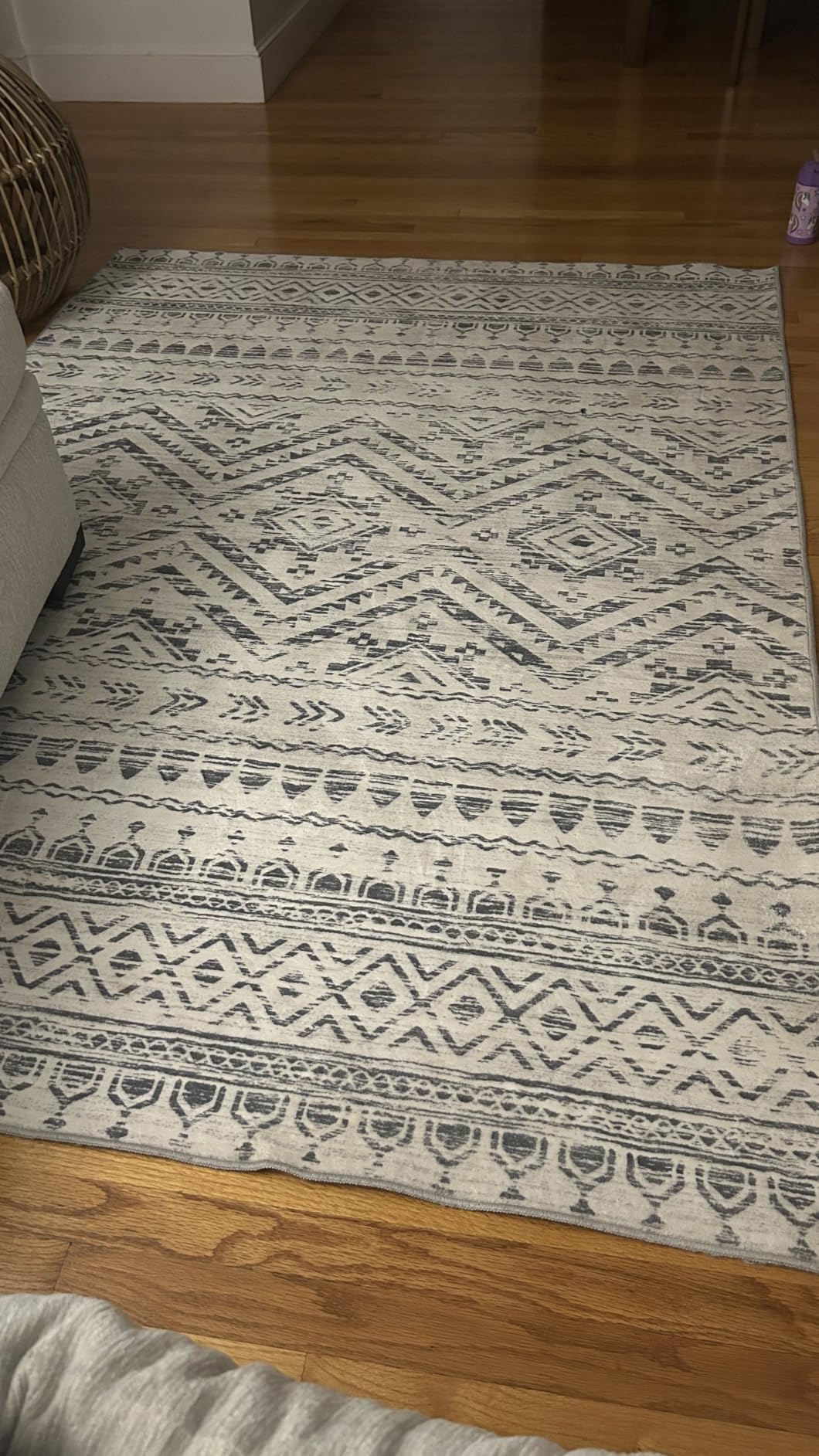 Miukiki 8x10 Area Rug for Living Room Moroccan Washable Rugs Non Slip Indoor Floor Carpet Foldable Large Soft Area Rug for Dining Room Bedroom with Low Pile(Grey,8'x10') customer photo 1