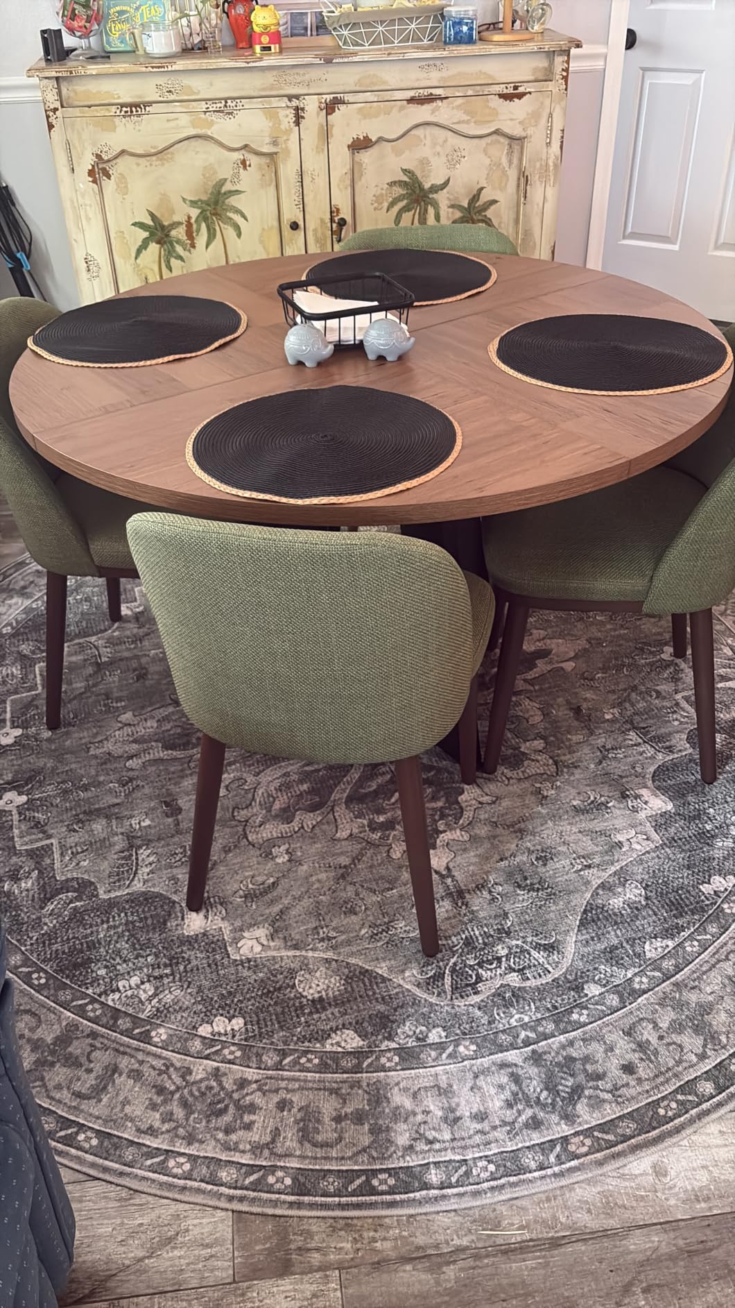 COLAMY Upholstered Dining Chairs Set of 2, Modern Kitchen Chairs with Back, Fabric Side Chair with Wood Legs, Beige customer photo 2