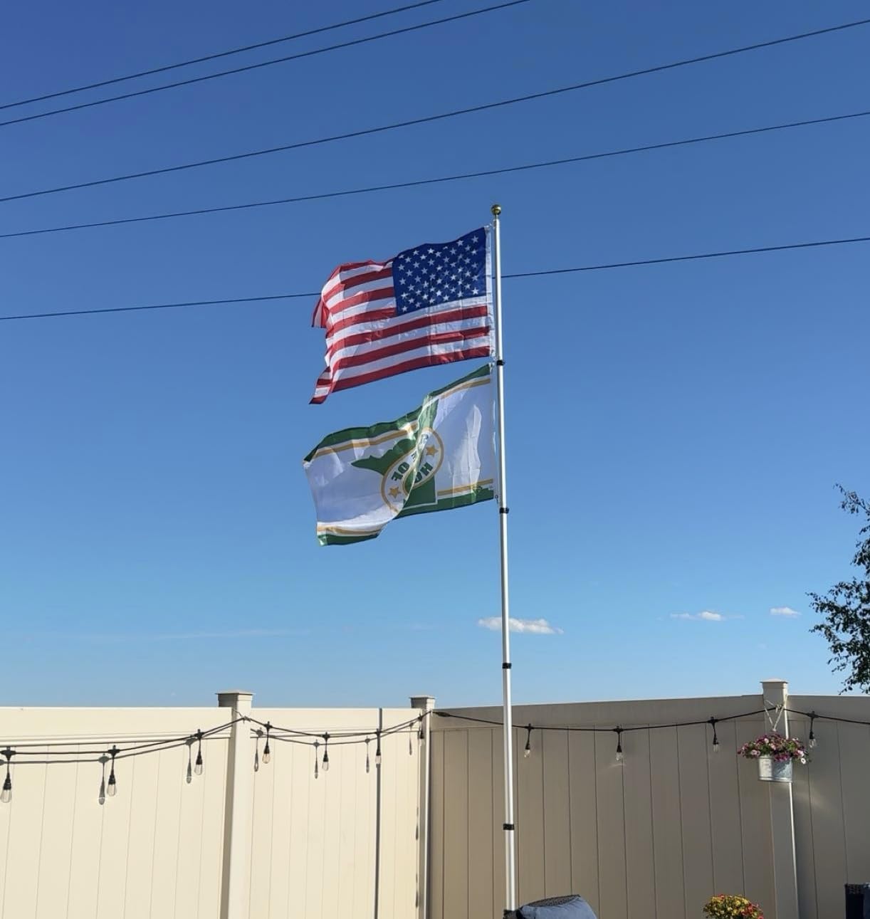 NELXINJO 20ft Telescopic Flag Pole - Extra Thick Outdoor Telescoping Flag Poles with 3x5 American Flag for Residential or Commercial,Black customer photo 1
