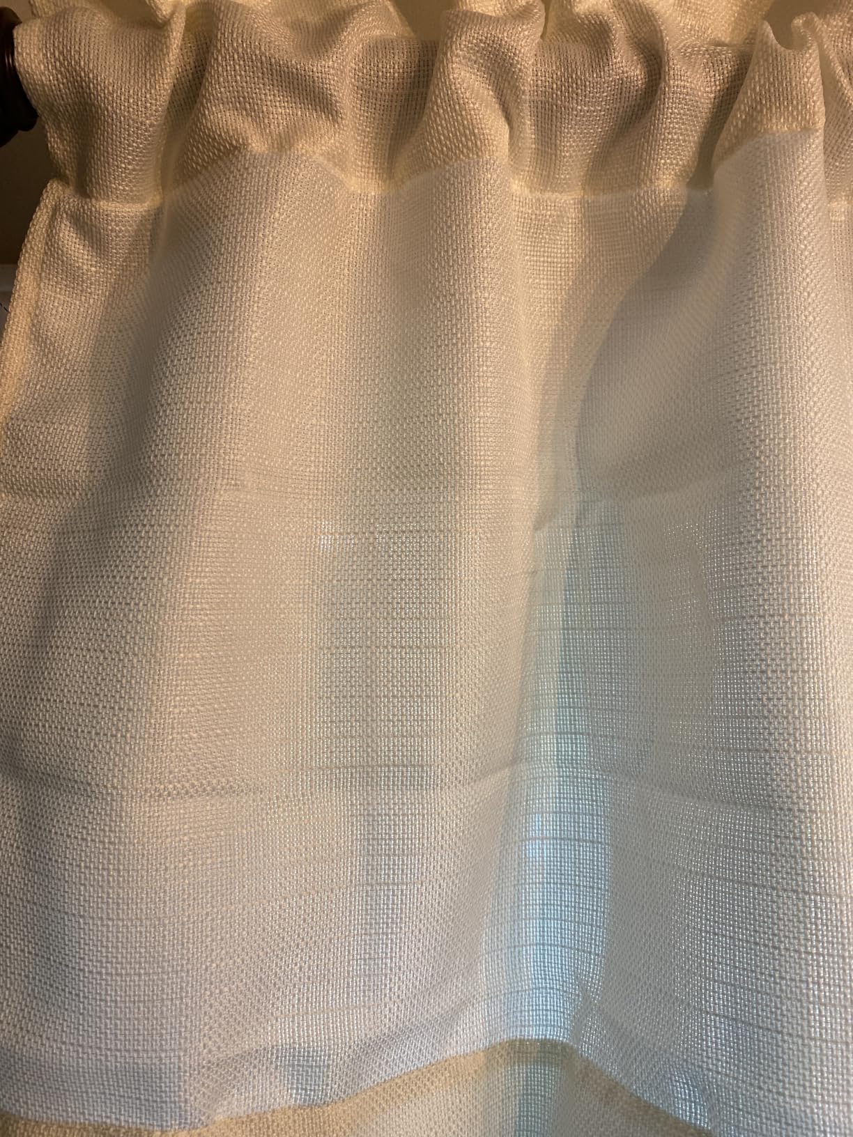 Bob 1 PCS Linen Valances for Windows, Faux Linen Textured Kitchen Window Curtains Valance for Bedroom Living Room, Modern Soft Airy Solid Rod Pocket Bathroom Cafe Curtain, 60Wx14L Inch customer photo 1