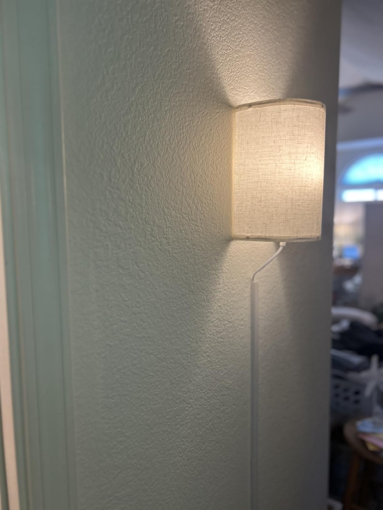 Yunaking Plug in Wall Sconces Set of Two Wall Lights with On/Off Switch, Stepless Color Temperature Wall Lamps with Fabric Linen Shade for Bedroom Living Room & Hallway, Indoor Corded Wall Decor customer photo 1