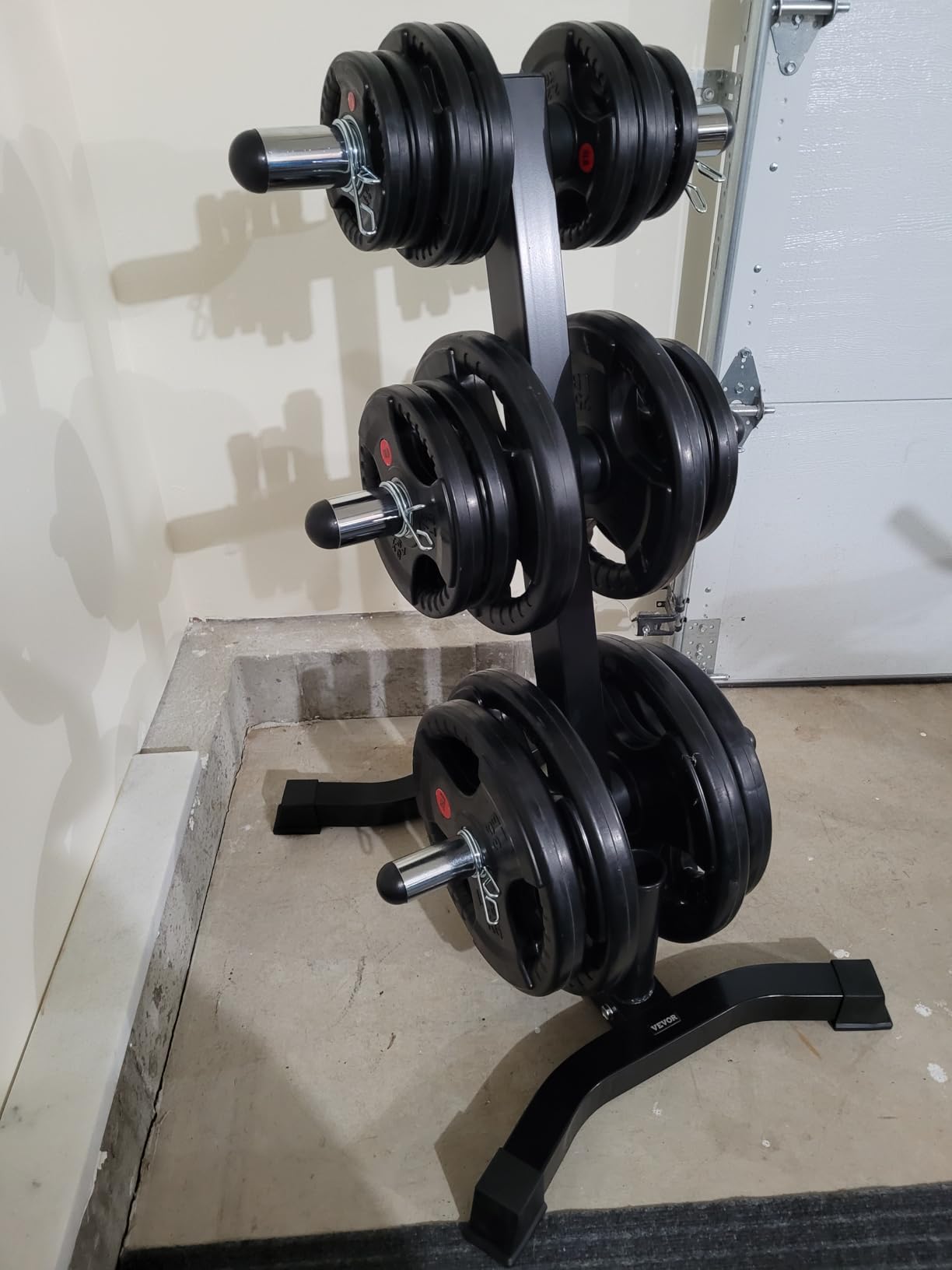 VEVOR Weight Plate Rack, Vertical Weight Plate Tree for 2-Inch Weight Plates, Standard Weight Plate Tree with Wheels, 1000 lbs Load Capacity customer photo 1