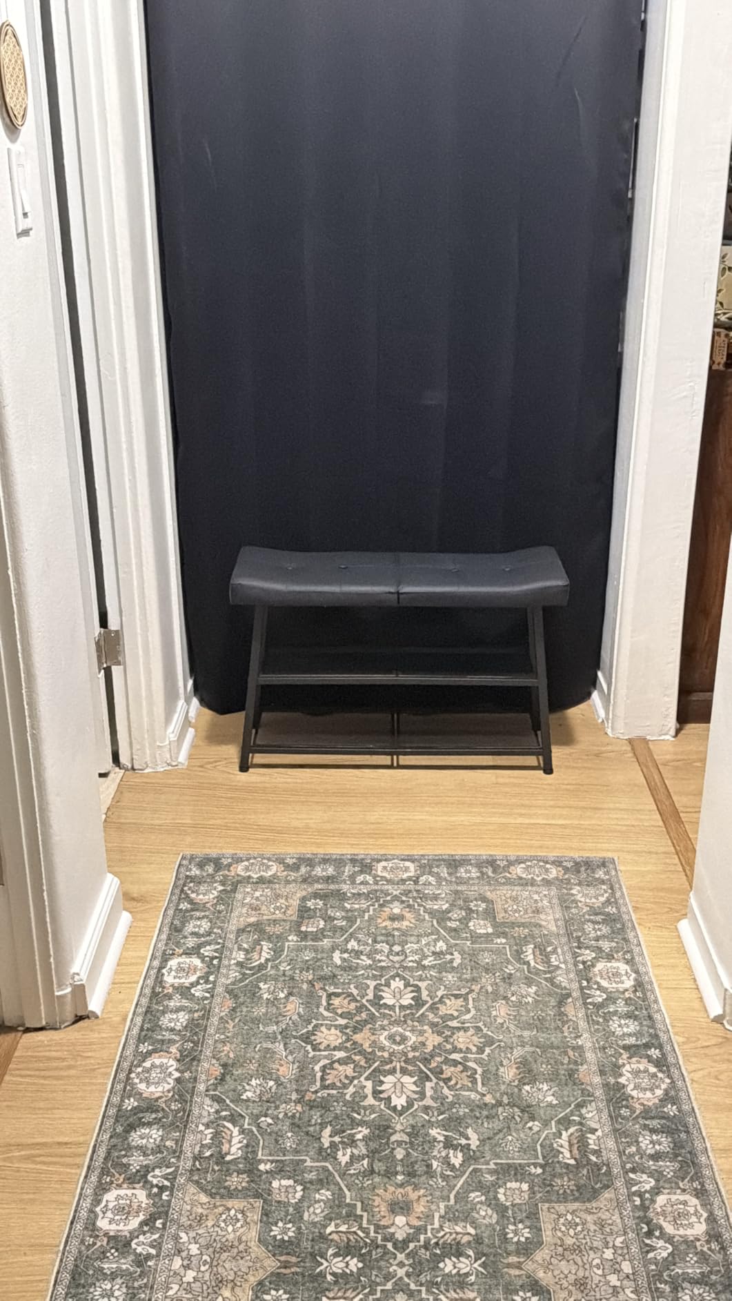 Shoe Bench, 3-Tier Shoe Rack, Entryway Bench with Storage and Cushion, for Hallway, Foyer, Bedroom, Brown and Black HX02BV customer photo 1
