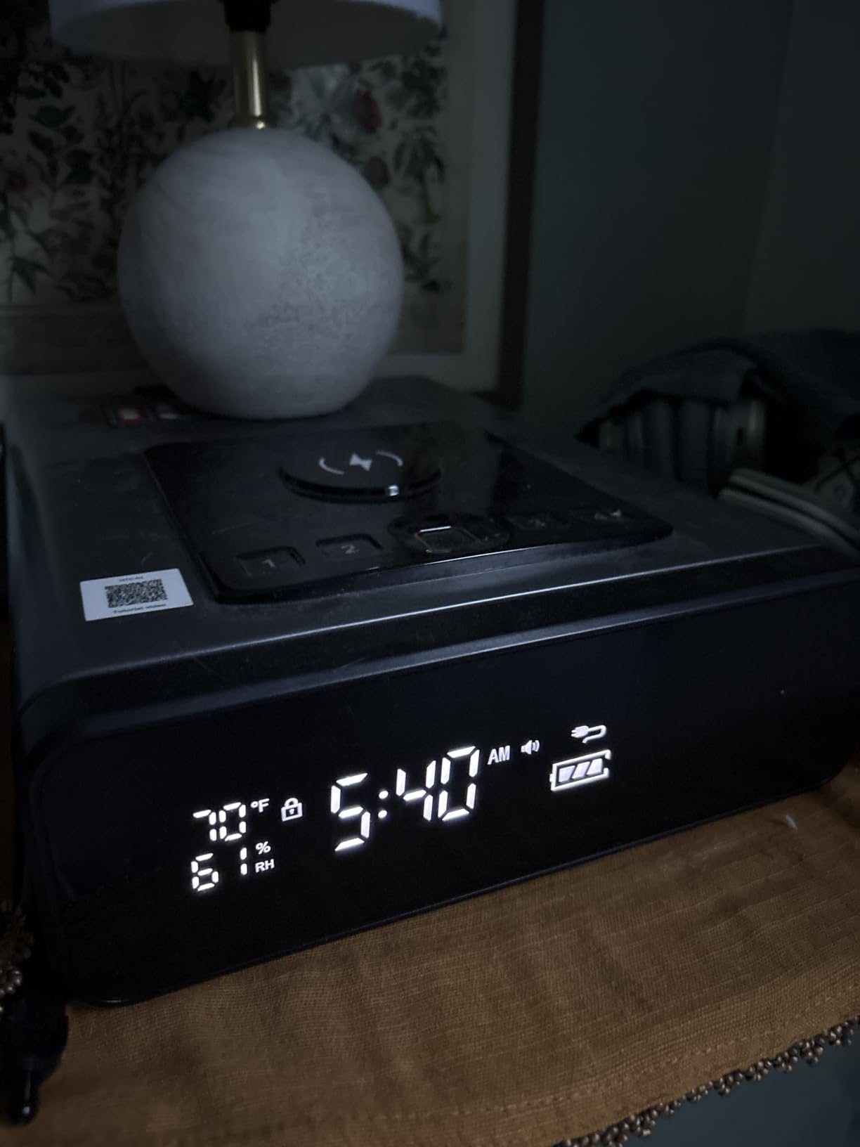Mboko Biometric Discreet Gun Safe with 12-Hour Time Clock Display, Wireless Charging Pistol Safe for Handgun with Adjustable Brightness, Backlit Keypad, LED Light, Gifts for Mother's Day (Gray) customer photo 2