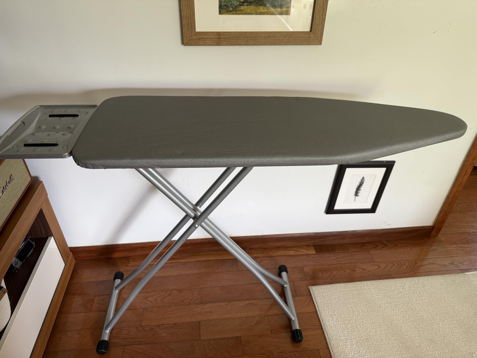 oleaf Ironing Board with Cover and Thicken Pad Height Adjustable Full Size Foldable Iron Board with Iron Rest, Stable Steel Legs, Metal Construction, Heat Resistant, Silver customer photo 1