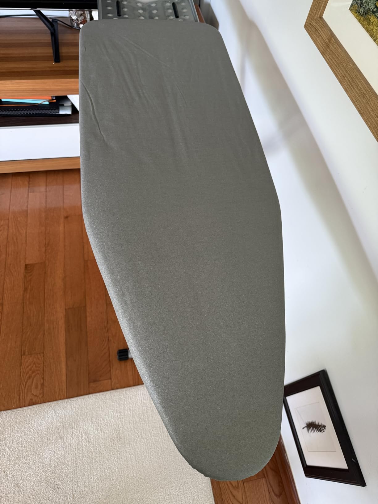 oleaf Ironing Board with Cover and Thicken Pad Height Adjustable Full Size Foldable Iron Board with Iron Rest, Stable Steel Legs, Metal Construction, Heat Resistant, Silver customer photo 2