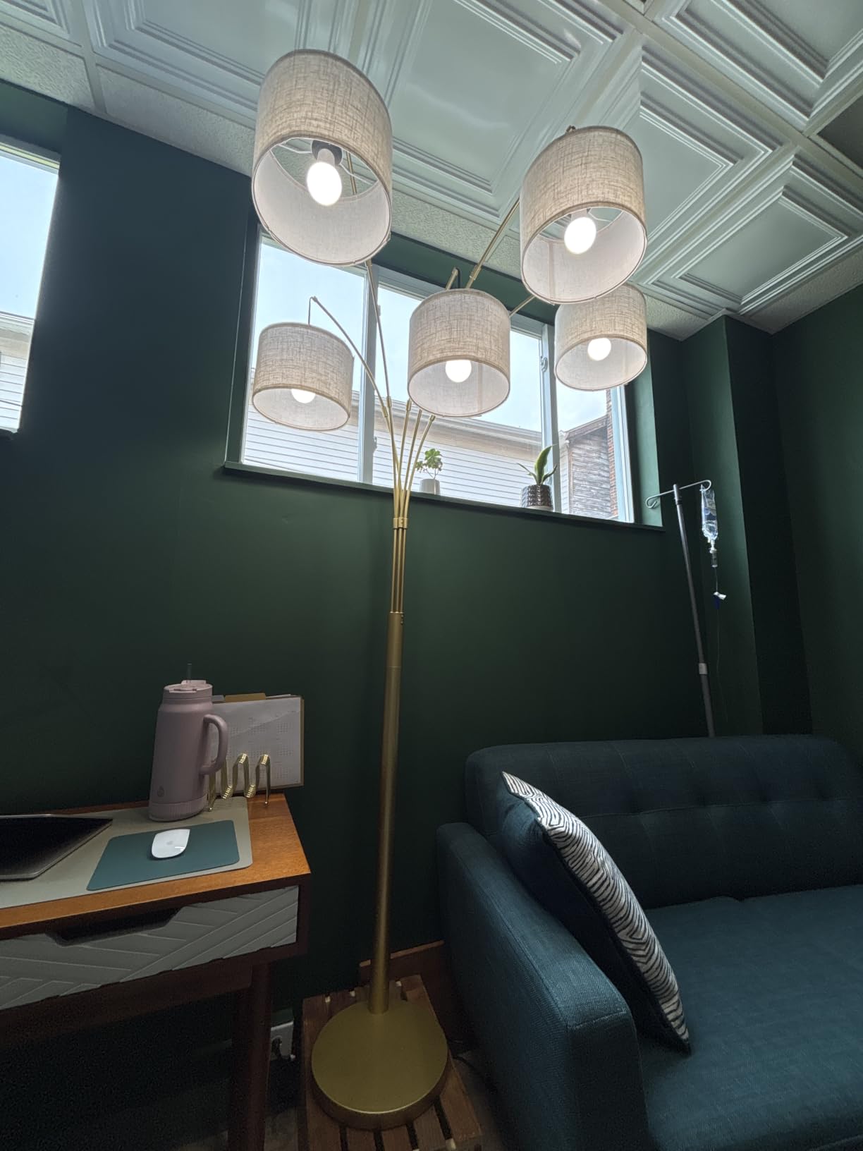 Floor Lamps for Living Room, 2400LM Super Bright Arc Floor Lamp with Remote Control, 3 Light Tall Floor Lamps with Stepless Dimmable, 80