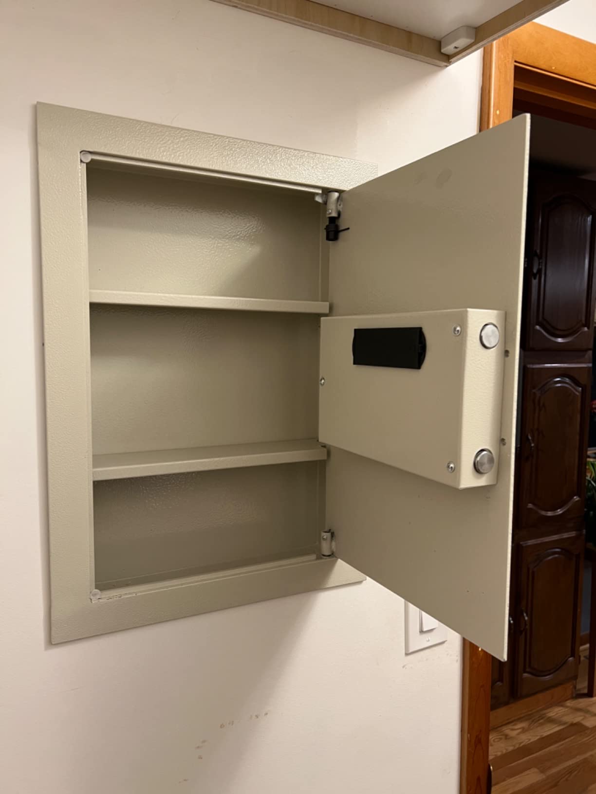 In-Wall Safe - Home or Business Safe with Keypad and 2 Manual Override Keys - Protects Cash, Jewelry, Passports, and More by Paragon Safes (Cream) customer photo 2