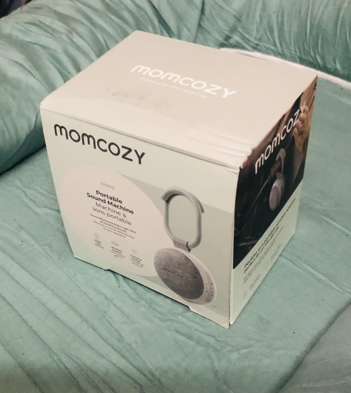 Momcozy Portable Sound Machine with Night Light, White Noise Sound Machine for Baby, 20 Soothing Sounds, Sound Therapy, Long-Lasting Power, Timer, Clips on Stroller, Baby Shower Gifts customer photo 1