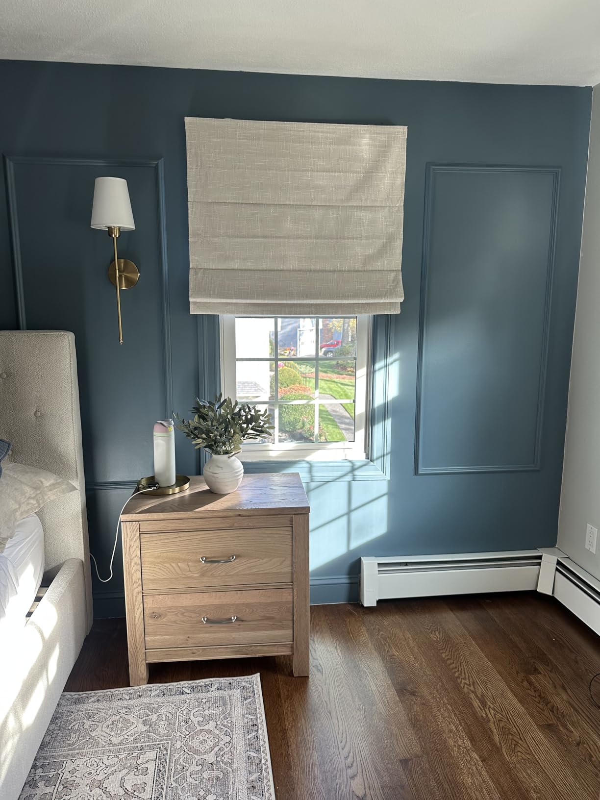 Madison Park Roman Shade, Blackout Blinds Thermal Insulated, 31x64 Linen | Cordless Roman Shades for Indoor Windows, Privacy Linen Textured Window Treatment for Living Room, Inside/Outside Mount customer photo 2