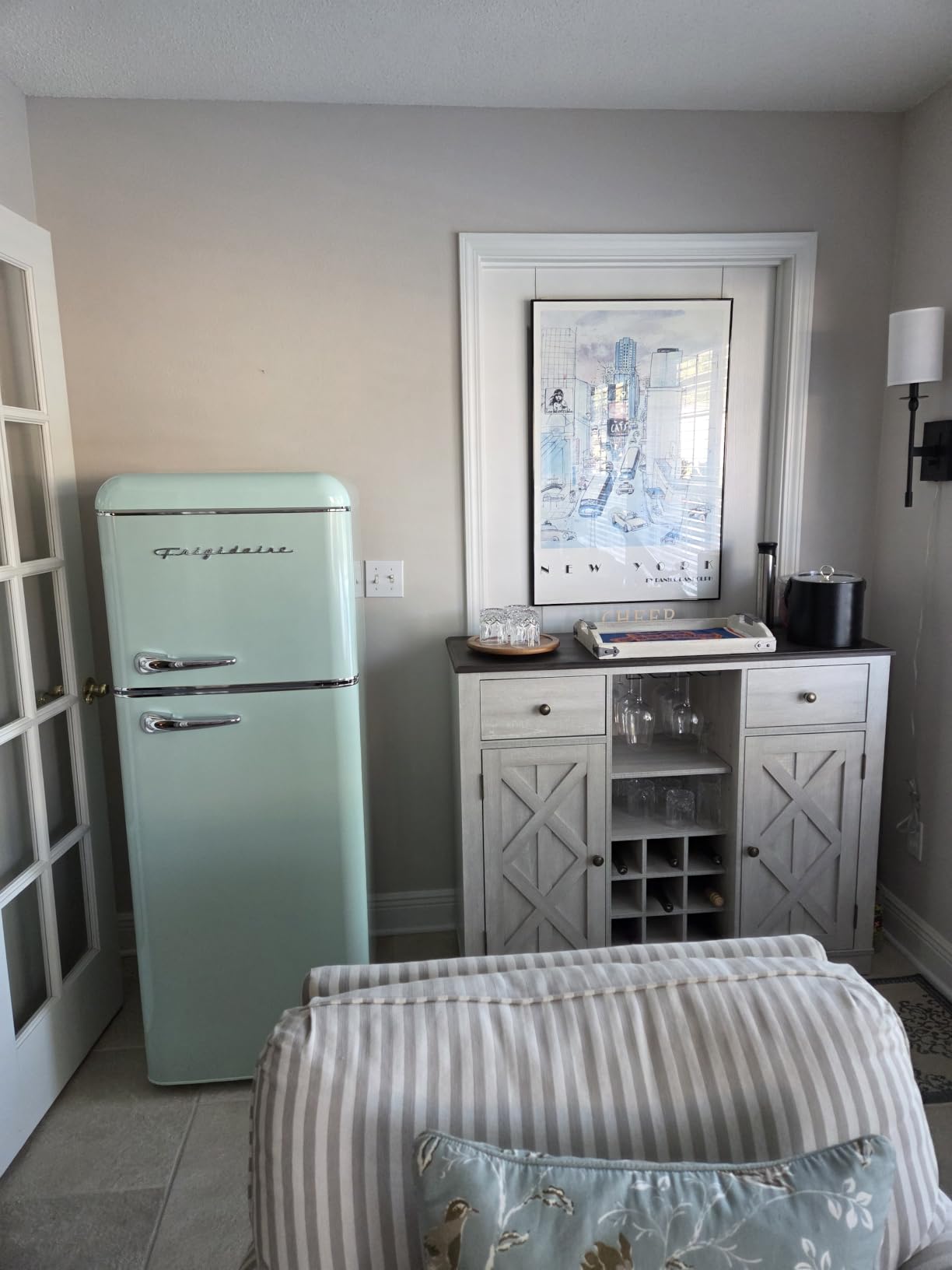 Frigidaire, 2 Door Apartment Size RETRO Refrigerator with Top Freezer, Chrome Handles, 7.5 cu ft customer photo 1