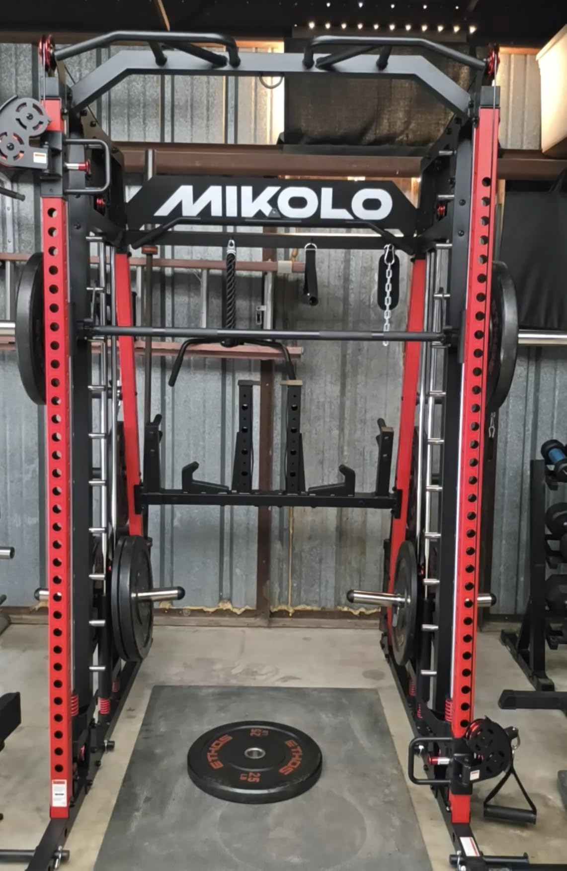Mikolo M4 2.0 Smith Machine, 2200lbs Squat Rack with LAT-Pull Down System & Cable Crossover Machine, Training Equipment with Leg Hold-Down Attachment customer photo 1