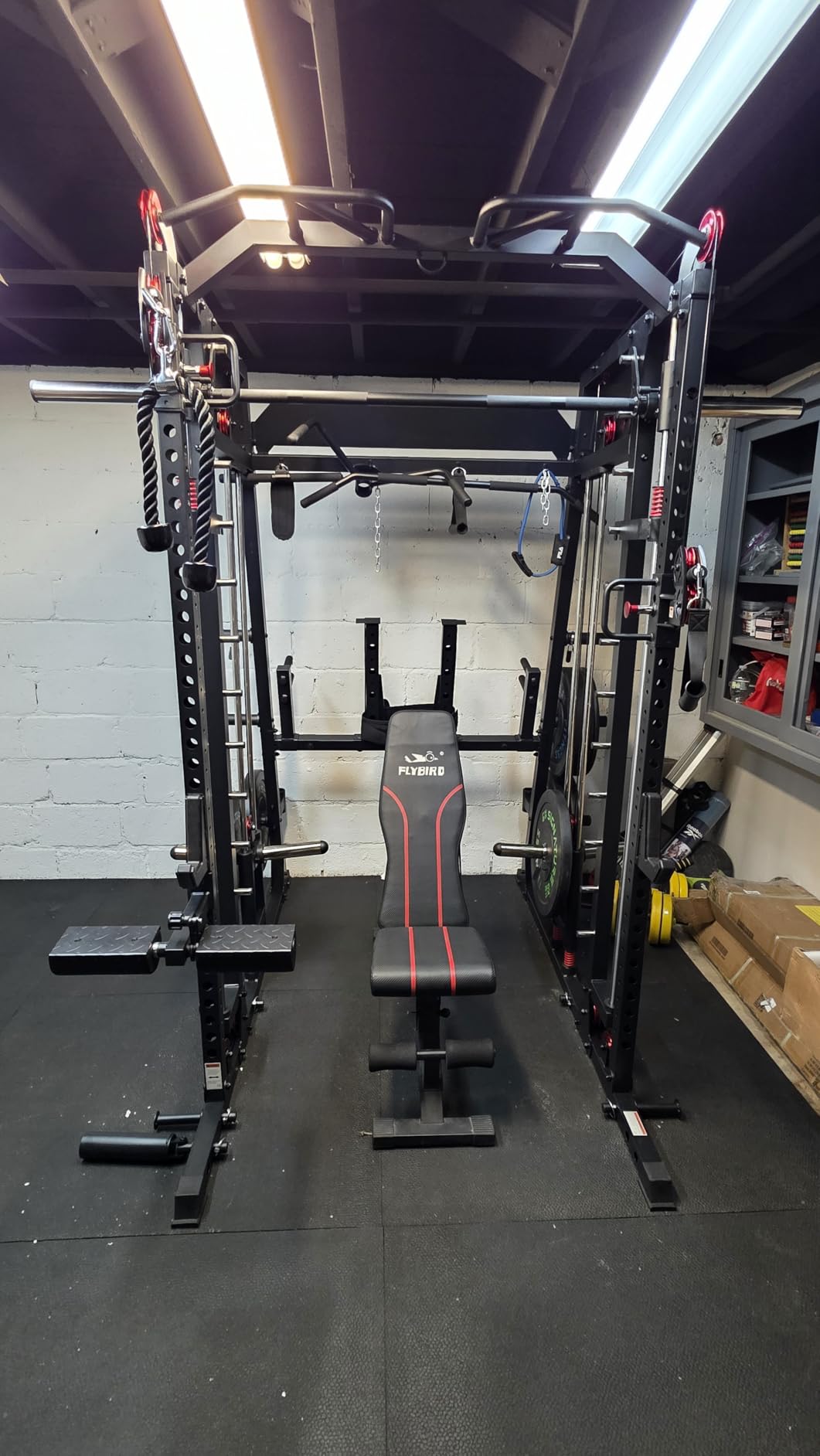 Mikolo M4 2.0 Smith Machine, 2200lbs Squat Rack with LAT-Pull Down System & Cable Crossover Machine, Training Equipment with Leg Hold-Down Attachment customer photo 2