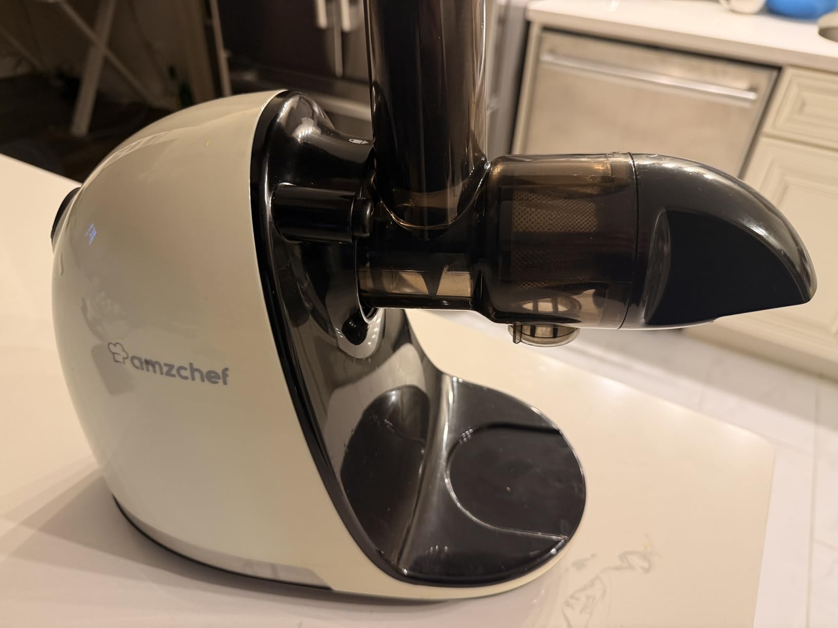 AMZCHEF Cold Press Masticating Juicer Machine - 90% Yield Reverse System, Quiet Motor for Home & Breakfast, 3-Step Clean with Brush, Includes 50+ Juice Recipes, Silver Grey customer photo 2