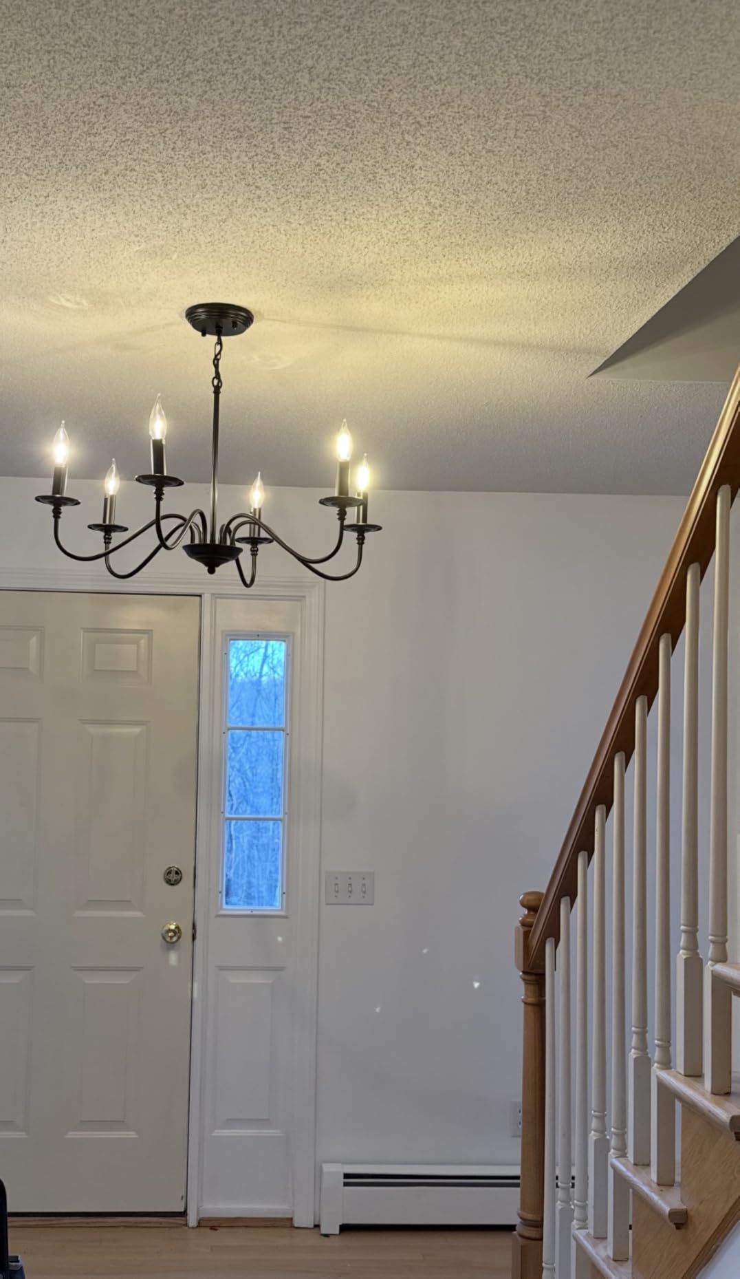 Black Chandelier, 6-Light Farmhouse Candle Chandelier 29'', Rustic Industrial Hanging Light Fixture for Dining Room, Kitchen Island, Living Room, Entryway, Bedroom, Foyer customer photo 2
