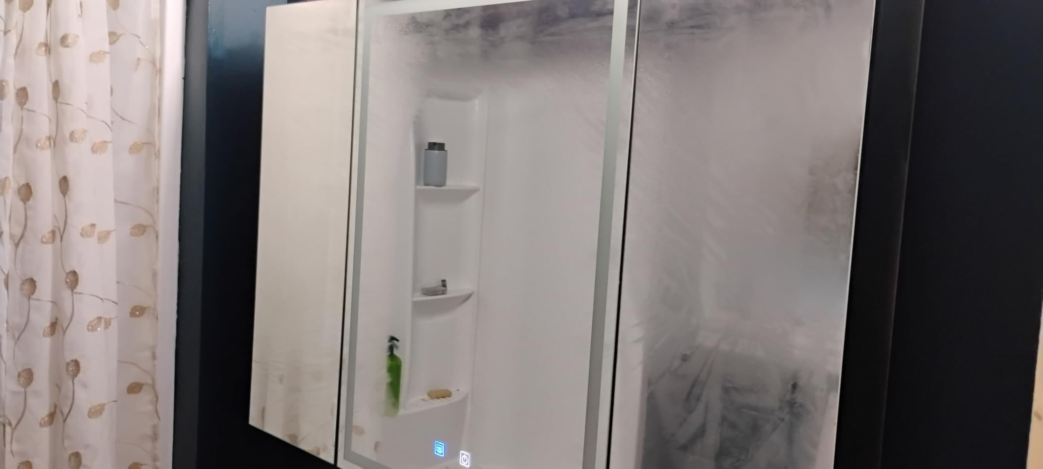 GANPE LED Lighted Bathroom Medicine Mirror Cabinet with Sockets & USBs, Anti-Fog Dimmable Light and Color Adjustment, Easy to Install Aluminum Cabinet (20 * 28 Right Hinge) customer photo 2