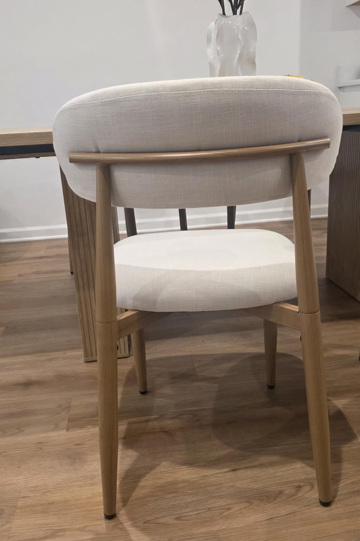 UVV Dining Chairs Set of 2, Metal Kitchen Chairs with Modern Fabric Upholstered for Dining Room, Beige customer photo 2