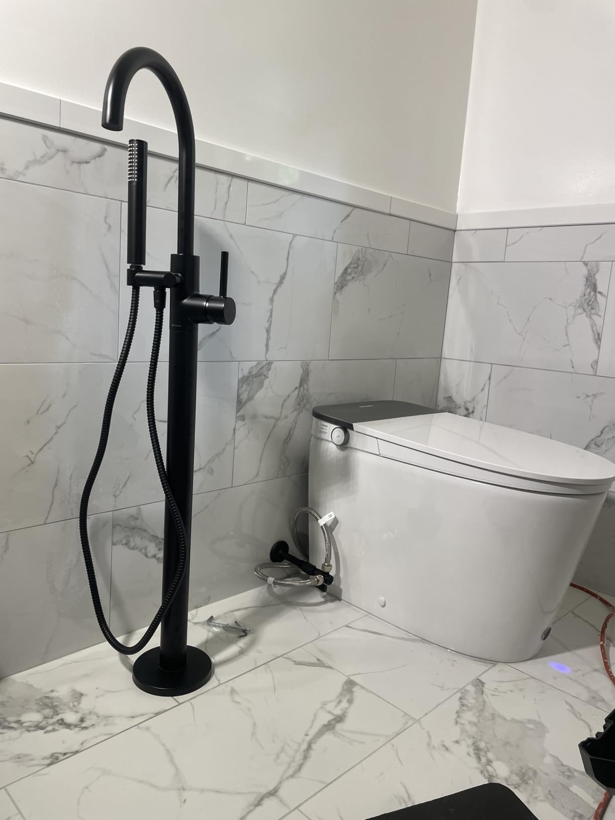 Smart Toilet With Bidet Built in Auto Open 1000g MaP Flush K030, Bidet Toilet with Tank, Heated Comfort Seat & Foam Dispenser, Warm Water, Dryer, Foot Sensor & Blackout Flush, Night Light customer photo 1