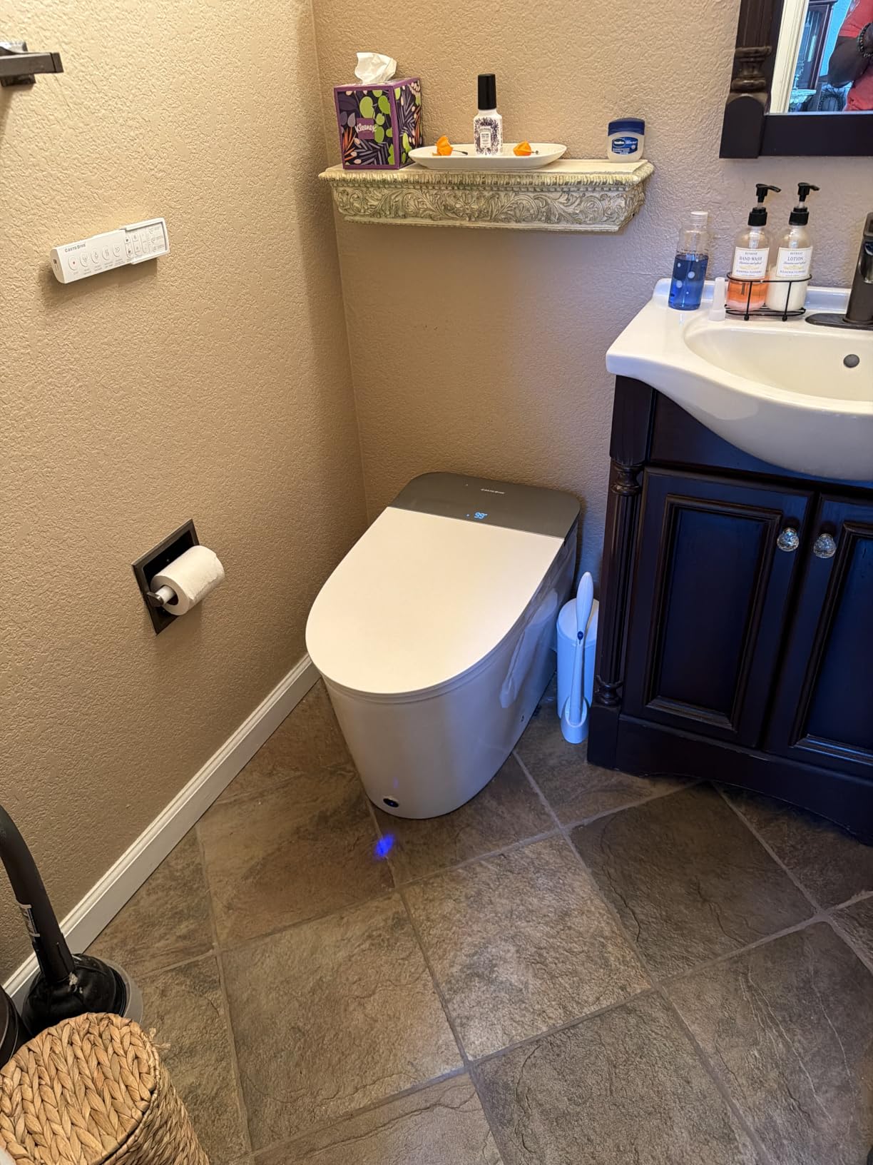 Smart Toilet With Bidet Built in Auto Open 1000g MaP Flush K030, Bidet Toilet with Tank, Heated Comfort Seat & Foam Dispenser, Warm Water, Dryer, Foot Sensor & Blackout Flush, Night Light customer photo 2