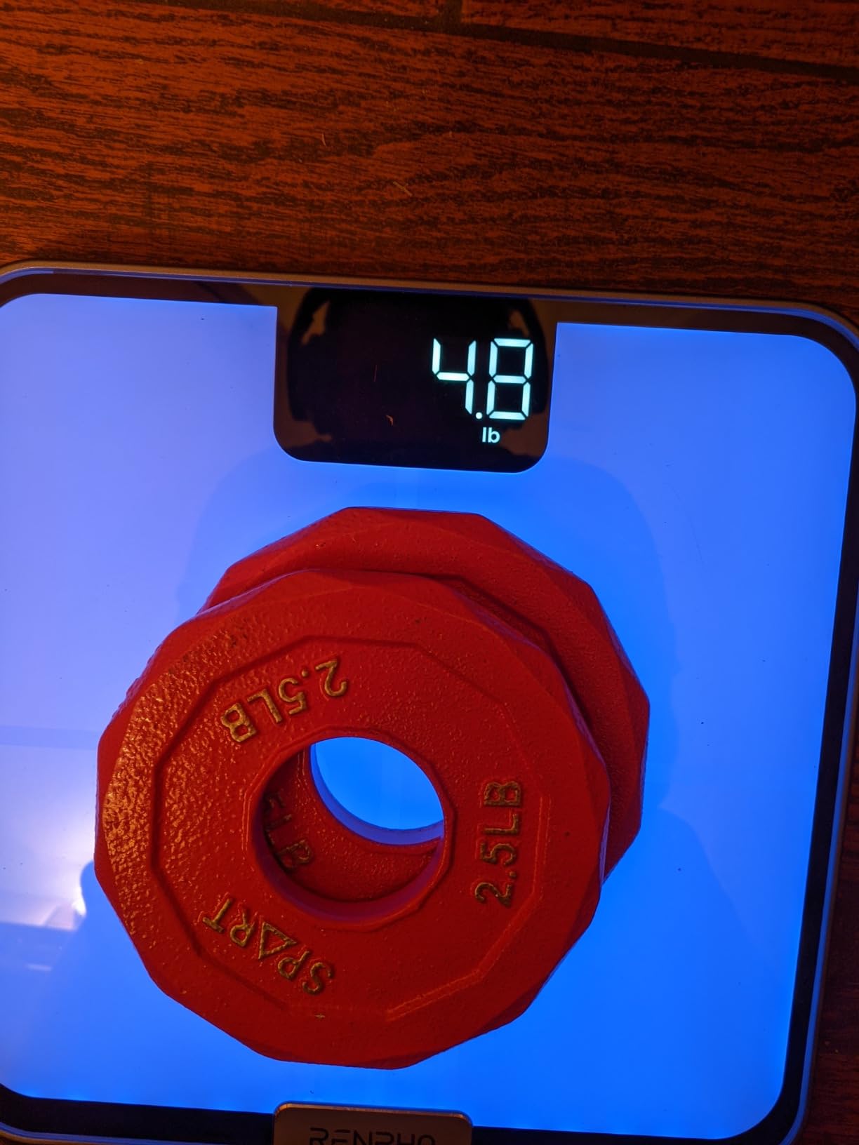 SPART Color Coded Weight Plate 2-Inch Cast Iron Tri-Grip Plate for Barbell,Solid Cast Iron Olympic Weight Plates for Strength Training, Weightlifting, Crossfit, 2.5/5/10/15/25/35/45LB, Single/Pair/Set customer photo 2