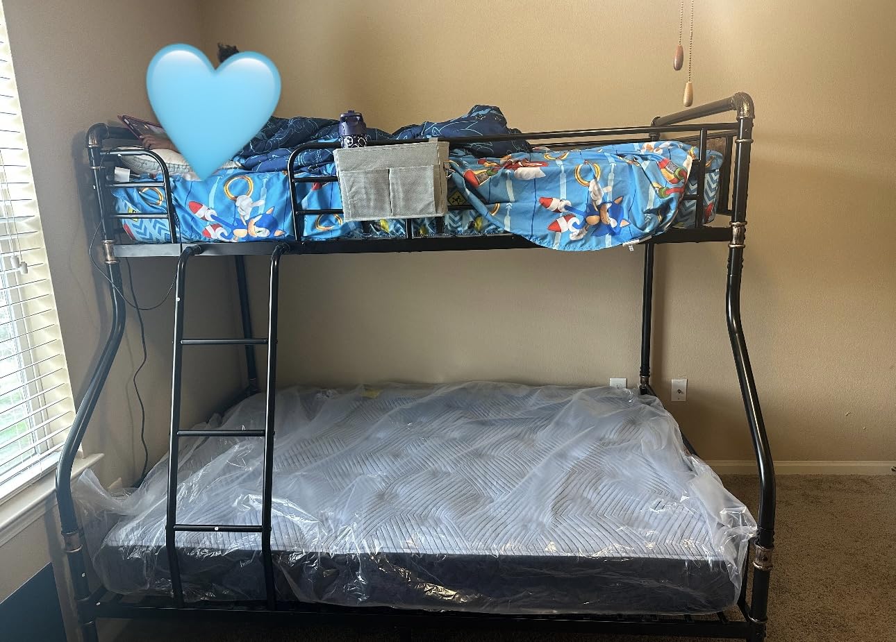 Bunk Bed Twin Over Full, Heavy Duty Metal Bunkbeds with Ladder and Full-Length Guardrail, Convertible into 2 Individual Beds for Kids, Teens and Adults, Under-Bed Storage Space, Vintage Brown customer photo 2