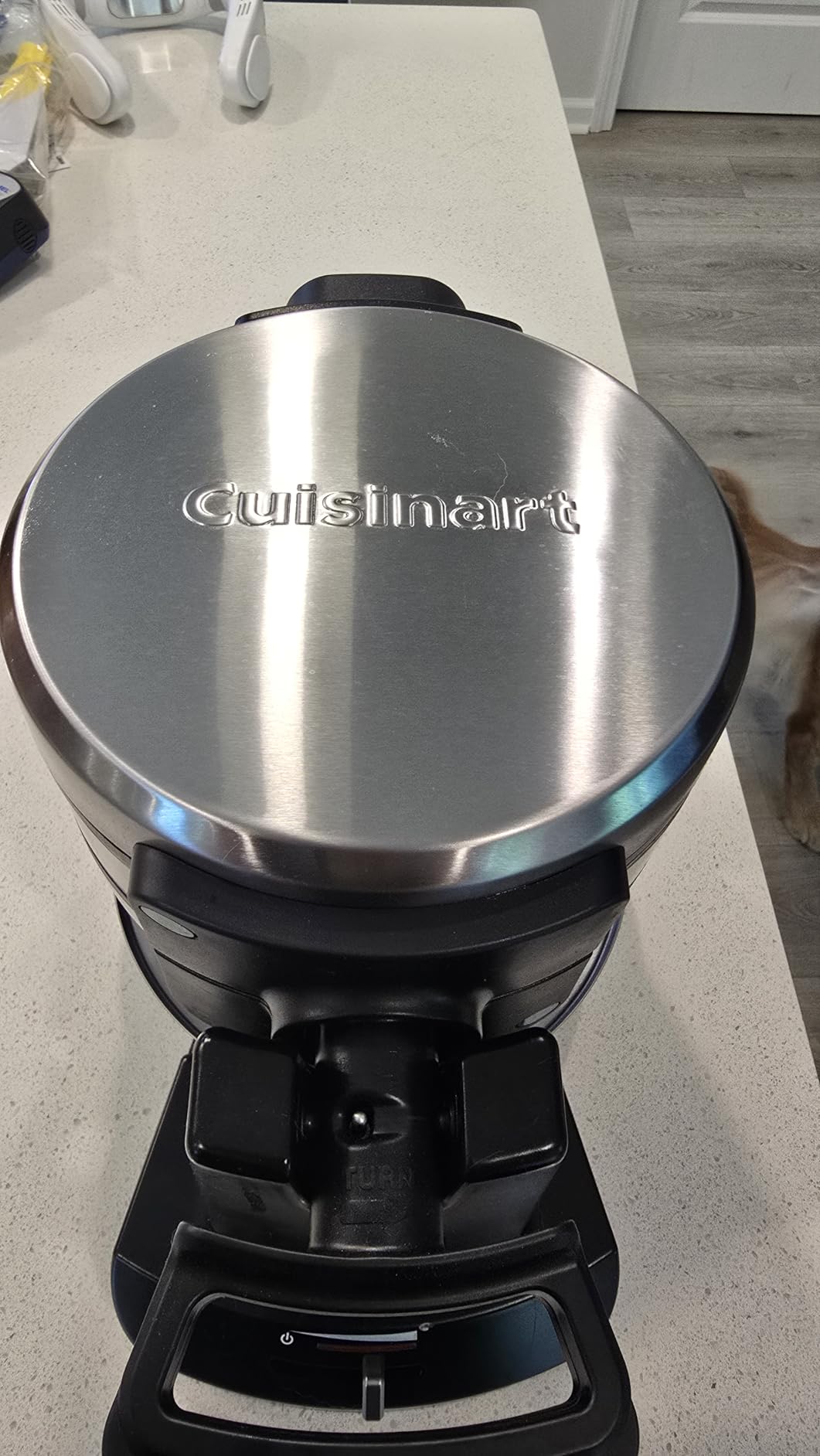 Cuisinart Double Flip Belgian Waffle Maker, Stainless Steel, 1400W | Double flip waffle iron with nonstick plates, ready indicator lights & adjustable browning, WAF-F40NAS customer photo 1