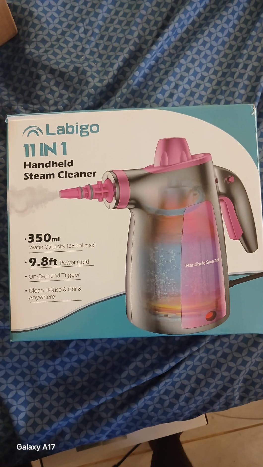 Steam Cleaner, Pressurized Handheld 13pcs Multi-Purpose Natural Deep Cleaning Steamer, Portable Steamer for Cleaning Home, Grout, Kitchen, Car, Window, Upholstery, Bathroom and Clothes, White customer photo 1