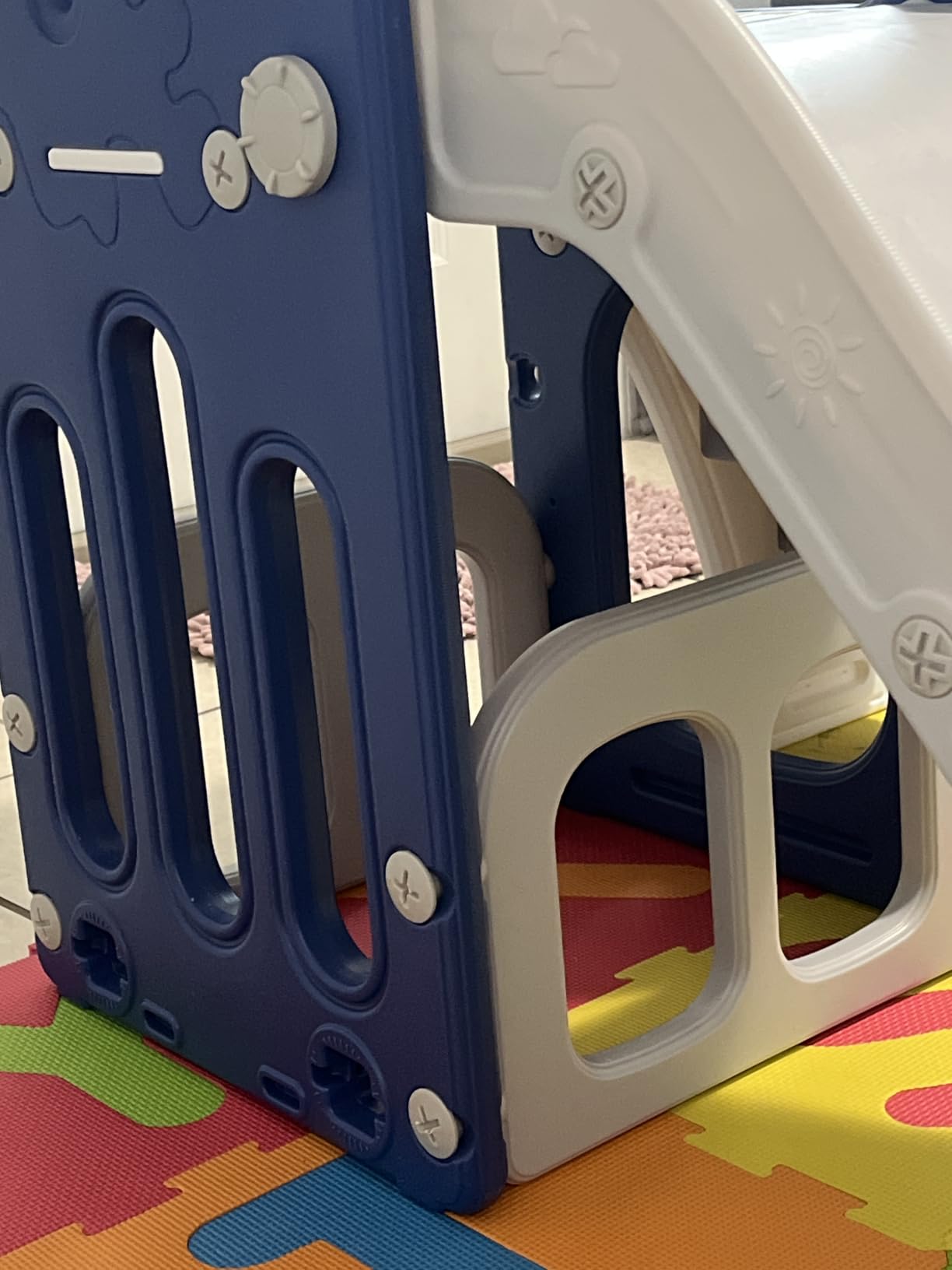 kinbor 6 in 1 Toddler Slide, Kids Slide for Toddler 1-3, in/Outdoor, Blue customer photo 1
