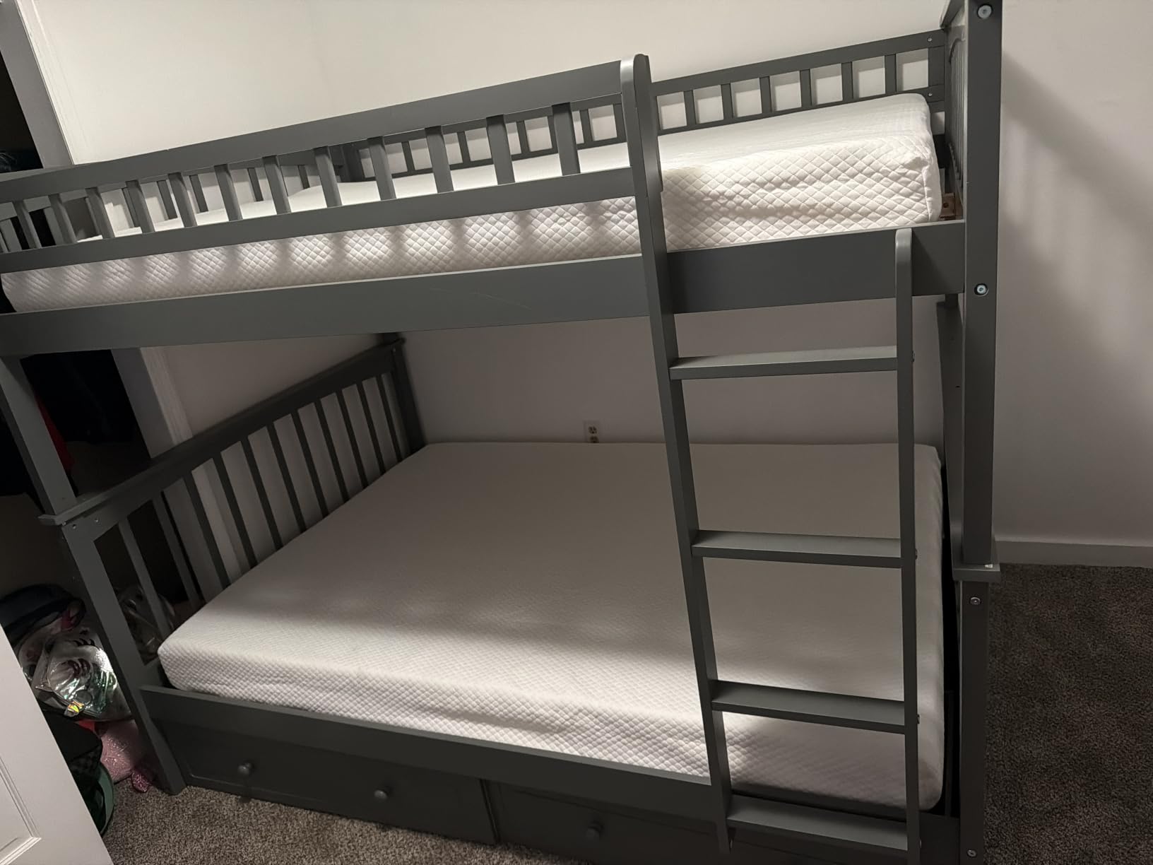 Harper & Bright Designs Convertible Wood Twin Over Full Bunk Bed with 2 Storage Drawers and Ladder - Can Be Divided Into Two Daybeds, Espresso customer photo 1