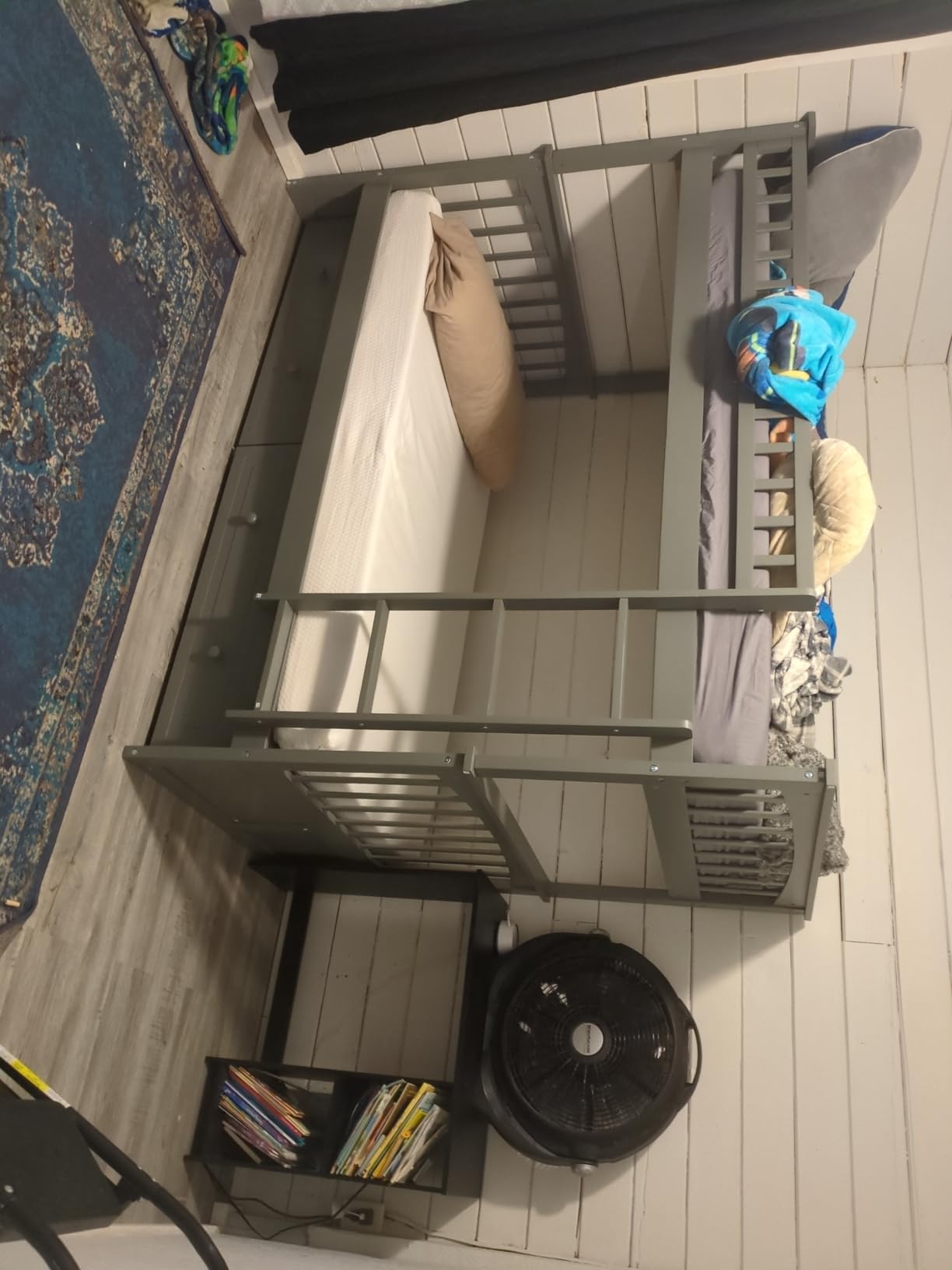 Harper & Bright Designs Convertible Wood Twin Over Full Bunk Bed with 2 Storage Drawers and Ladder - Can Be Divided Into Two Daybeds, Espresso customer photo 2