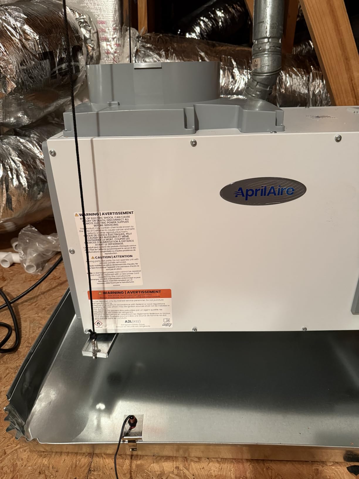 Aprilaire E100W Smart Wi-Fi Whole-House Dehumidifier 100-Pint Energy Star Commercial Dehumidifier for Basement, Crawl Space & Home up to 4,400 Sq.Ft. with Pump, Drain Hose, Hanging Kit, MERV 11 Filter customer photo 1