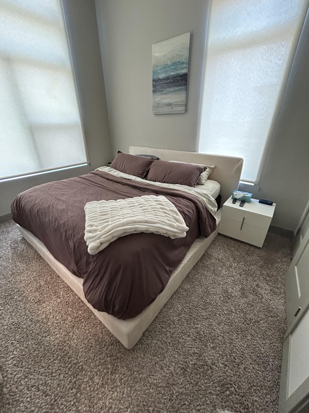RECCI AirFrame King Size Upholstered Bed Frame with Plush Padded Headboard | 360° Soft Foam Surround, Low Profile Cloud Bed, No Box Spring Required customer photo 2