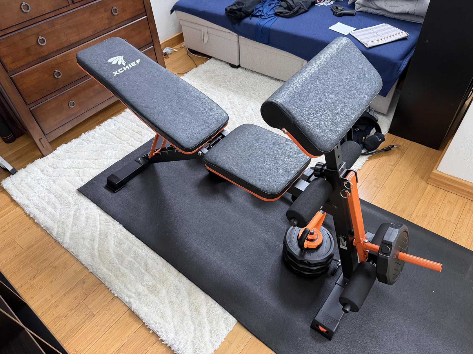 Adjustable Weight Bench - 1000LBS Capacity Heavy Duty Foldable Workout Bench for Full Body Exercise, Flat/Incline/Decline, Bench Press for Home Gym with Preacher Pad & Leg Extension customer photo 2