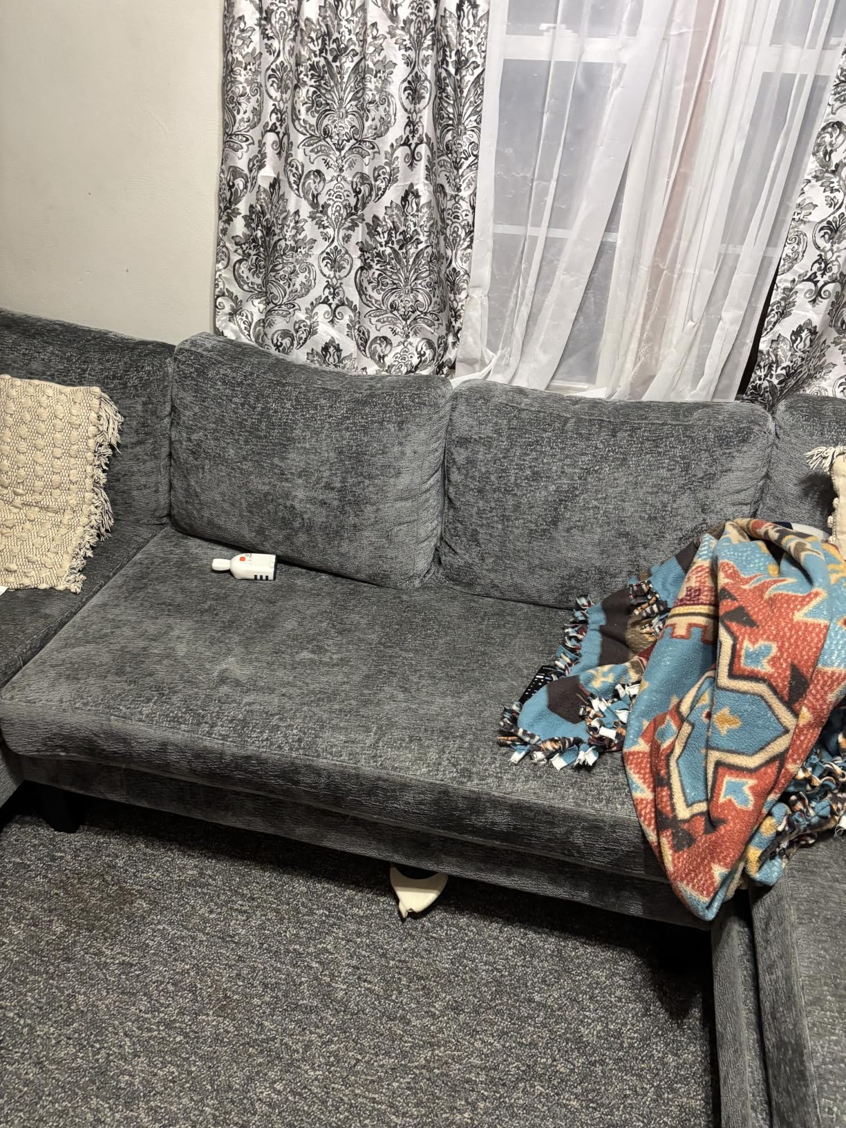 U-Shaped Sectional Couches for Living Room | 112 Inch Modern Sectional Couch | Dark Grey Chenille Sofa with Double Chaise for Apartment customer photo 1