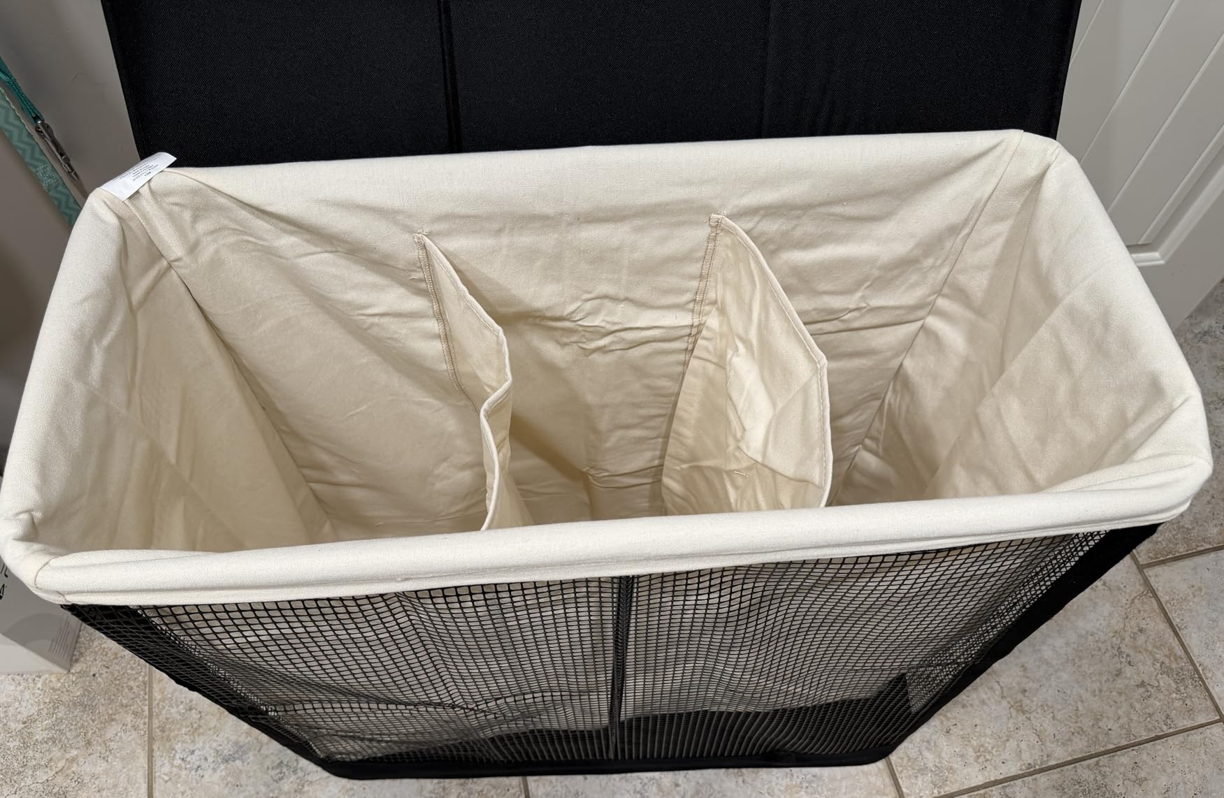 STO STO Laundry Hamper 3 Section with Lid, 180L Large 3 Compartment Laundry Sorter, Laundry Basket with Removable Washable Liner Bag, Breathable Clothes Hamper for Bedroom Bathroom Laundry Room Closet customer photo 1