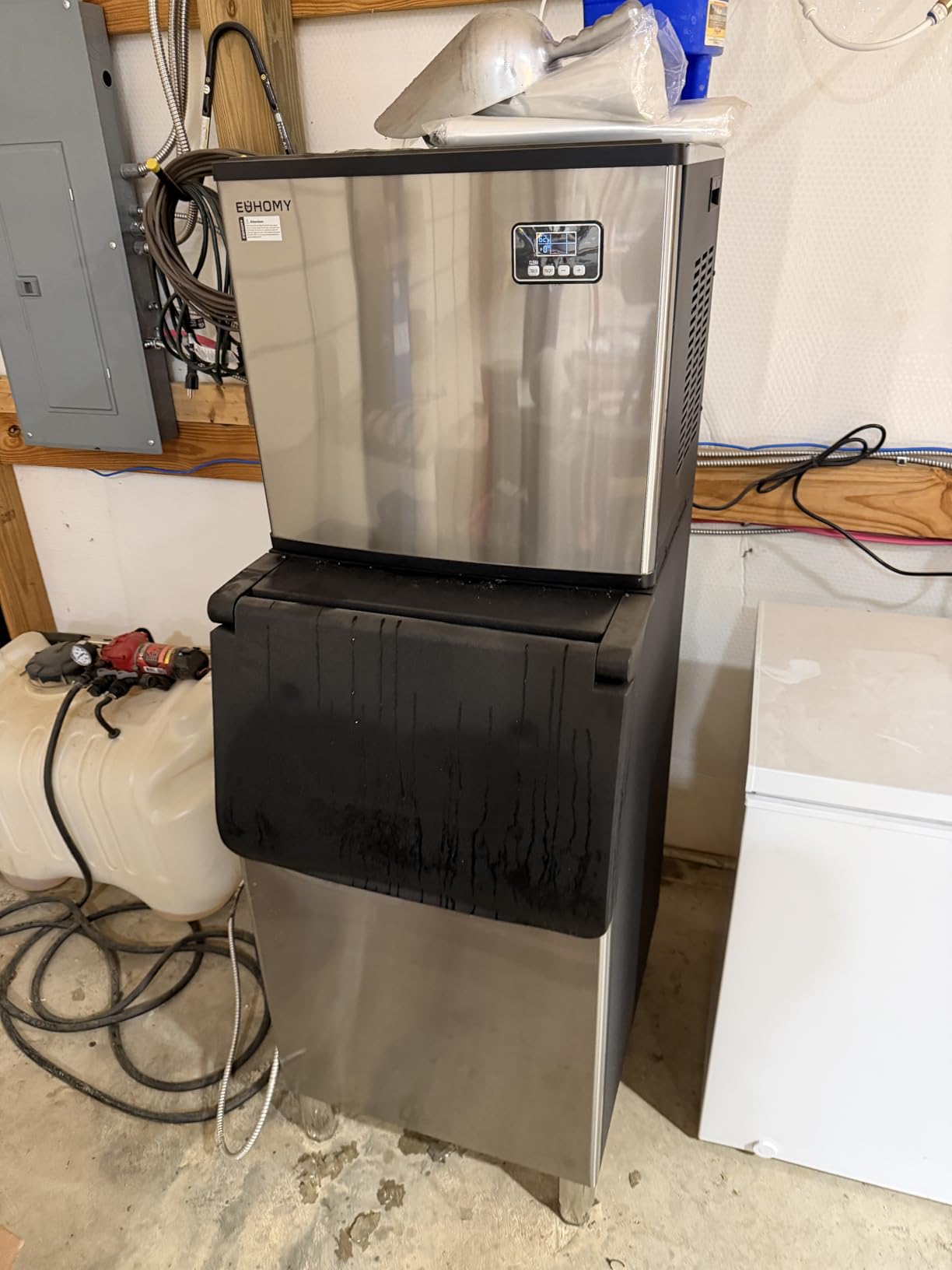 EUHOMY Commercial Ice Maker Machine, 550 lbs/24H Industrial Ice Machine with 300 lbs Storage Bin, SECOP Compressor, ETL Certified Stainless Steel Ice Maker for Bar, Cafe & Restaurant customer photo 1