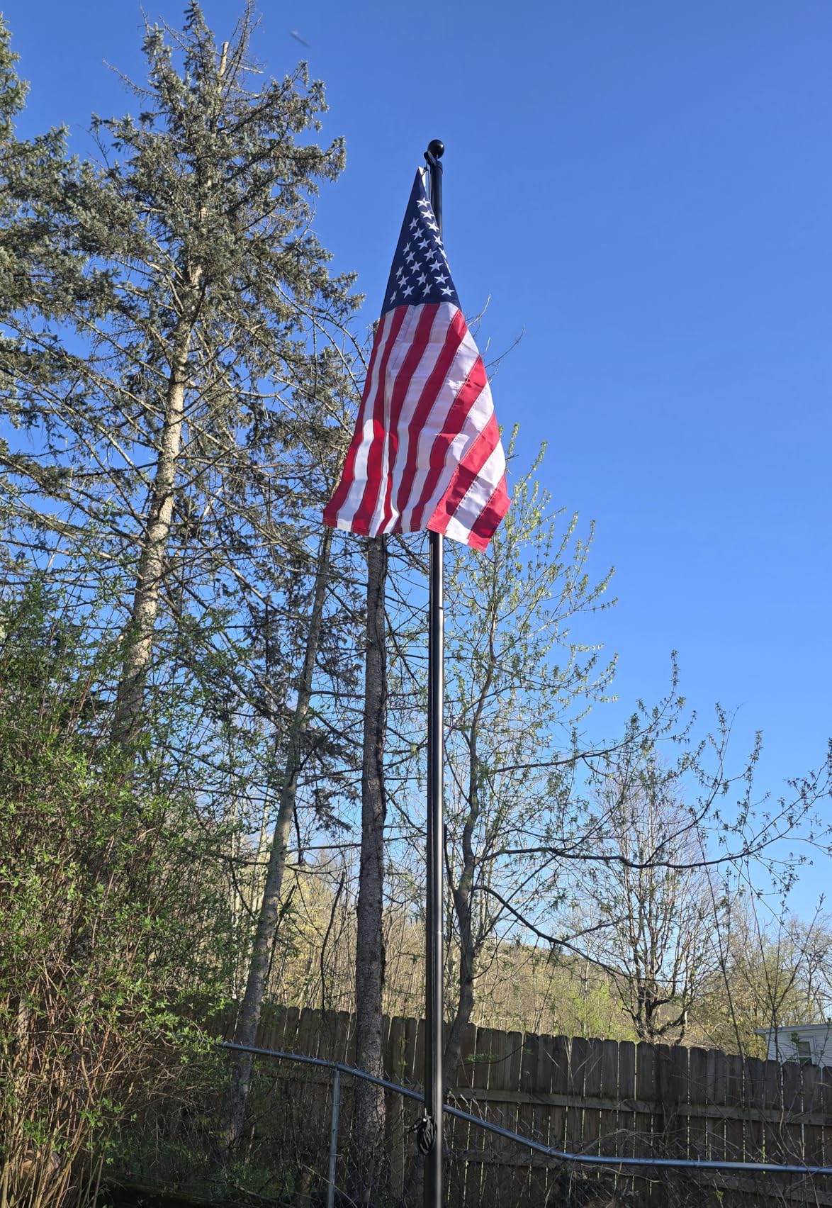 25 FT Heavy Duty Aluminum Flag Pole for House, 9 Gauge Thick Wall Kit | 9 Gauge Tapered Flagpole with 2.8mm Thick Wall, Durable Hardware, 3x5 Embroidered American Flag, 150 MPH Wind Tested customer photo 2