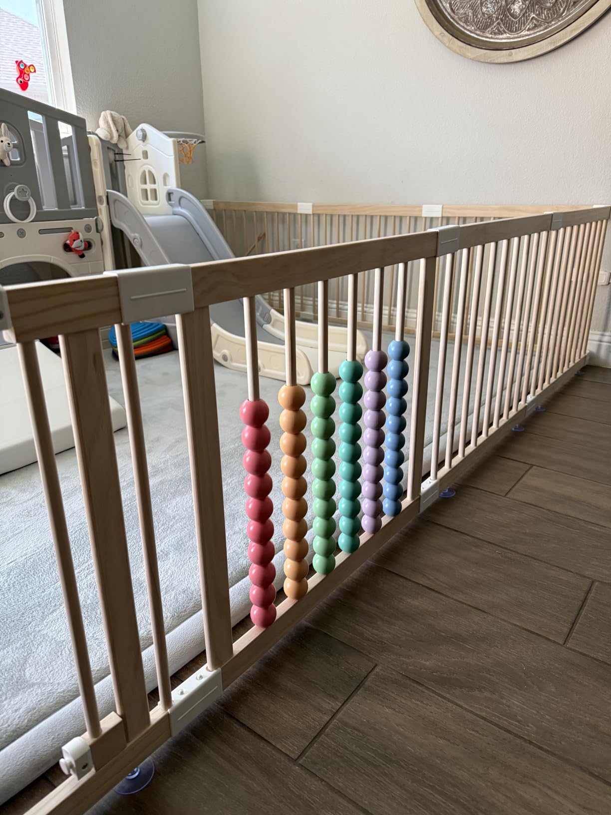 Wooden Baby Playpen, 10 Panels Fence for Babies and Toddlers 83