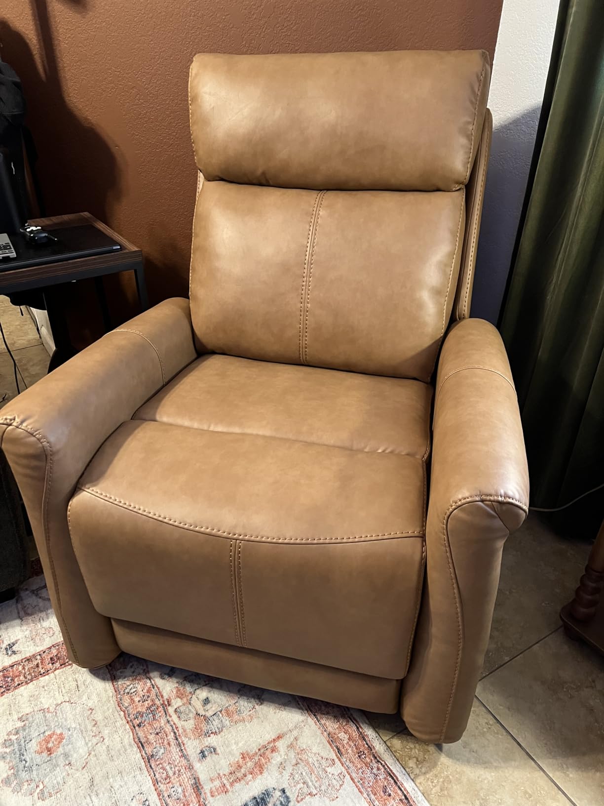 KISLOT Wall Hugger Recliner Chair for Adults, Faux Leather RV Recliner with USB Charging Ports Electric Power Reclining Sofa for Living Room Home Theater Seating Bedroom customer photo 1