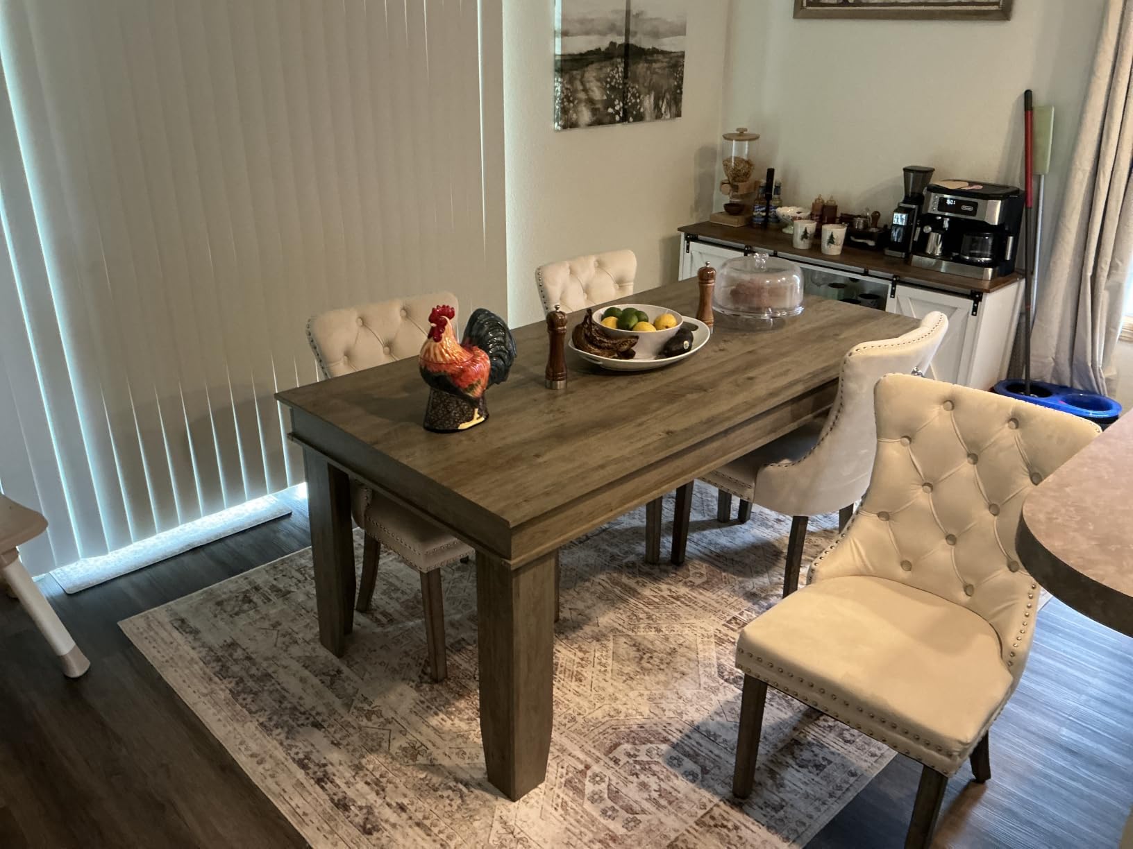 GarveeHome Farmhouse Dining Table for 6-8 People, 71 in Long Kitchen Tables with Wooden Sturdy Frame, 6 ft Large Rectangular Dinner Table for Dining Room, Kitchen, Grey customer photo 1