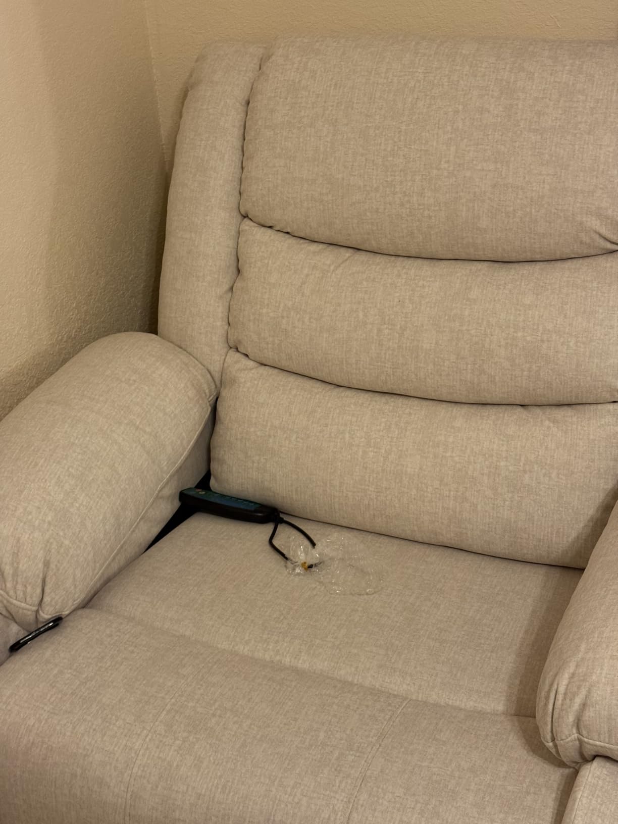 Korser Oversized Recliner Chair, Extra Wide Rocking Chair with Massage and Heat, 360 Degree Swivel Rocker Recliner for Adults, Nursery Chair with Side Pocket, Cashmere Reclining Sofa for Living Room, Beige customer photo 2