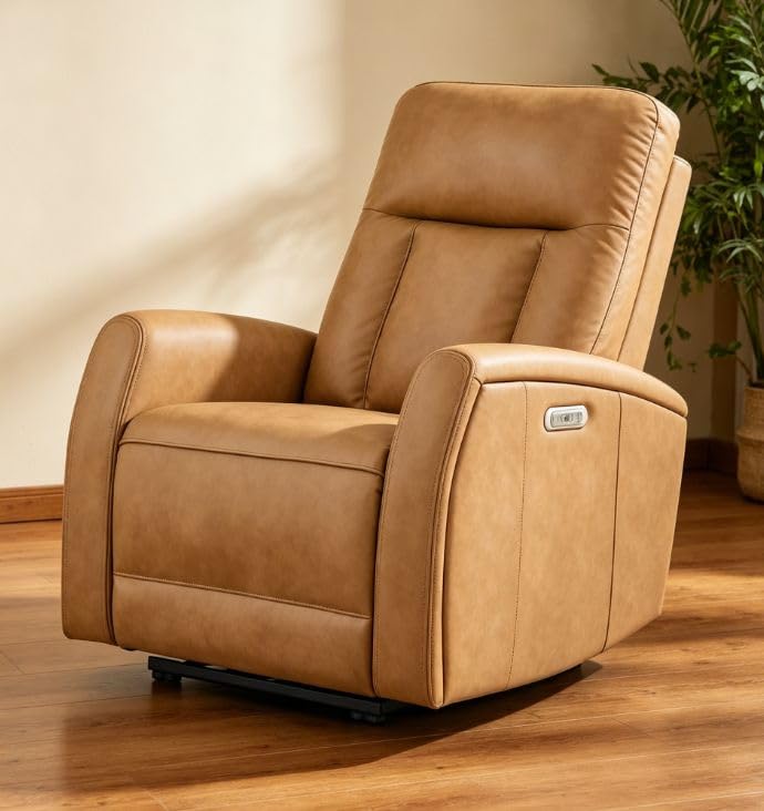 KISLOT Wall Hugger Power Recliner Chair with USB & Type-C Ports Faux Leather Recliner 135° Reclining Small Space Electric Sofa for RV Living Room Bedroom customer photo 2