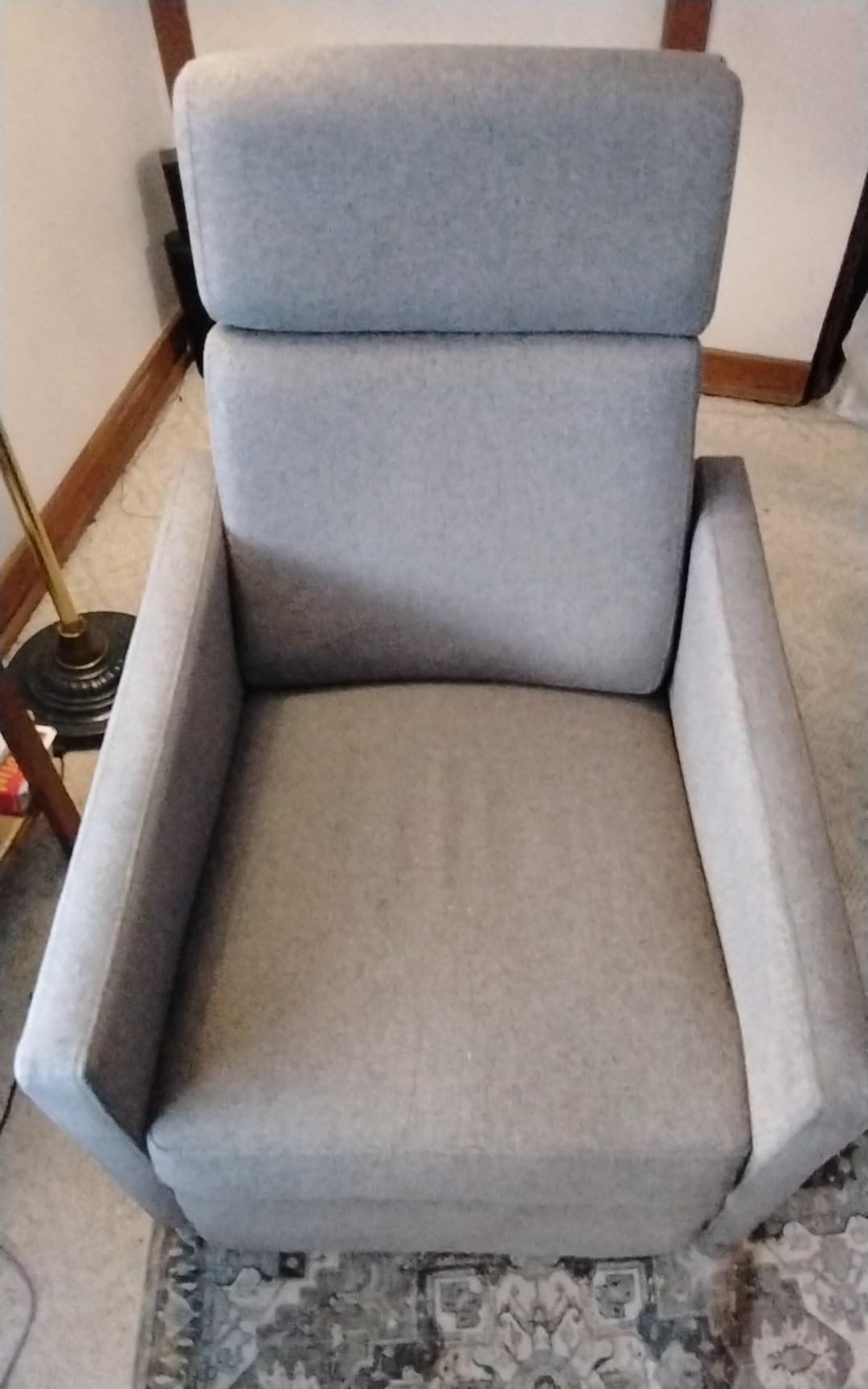 Ketaiyou Rocker Swivel Recliner Chair for Adults, Overstuffed Large Manual Recliner Glider with Massage and Heat, Comfy Soft Fabric Living Room Reclining Sofa Chair (Lime Gray1) customer photo 1